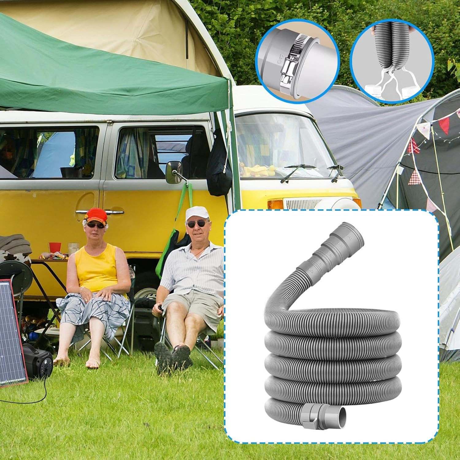 Sewer Hose - Rv Sewage Pipe,Adjustable Foldable Hose Pipe for Travel Vacation Vehicle Camping Holiday Beach Outdoor Repair image number 1