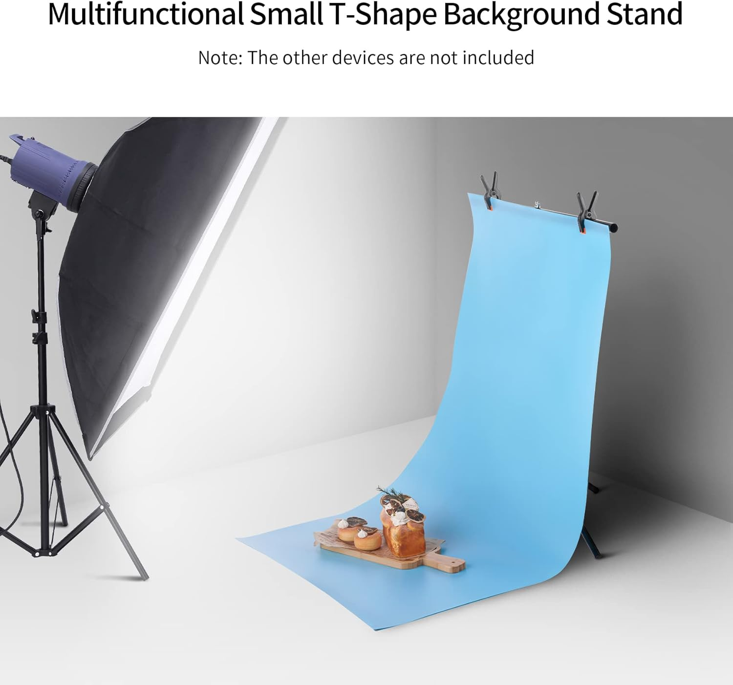 Selens 70X102Cm T-Shape Photo Backdrop Stand Poles Background Support Photography with Clamp Clips Portable Adjustable for Backdrop Product Props Photo Studio Shooting image number 2