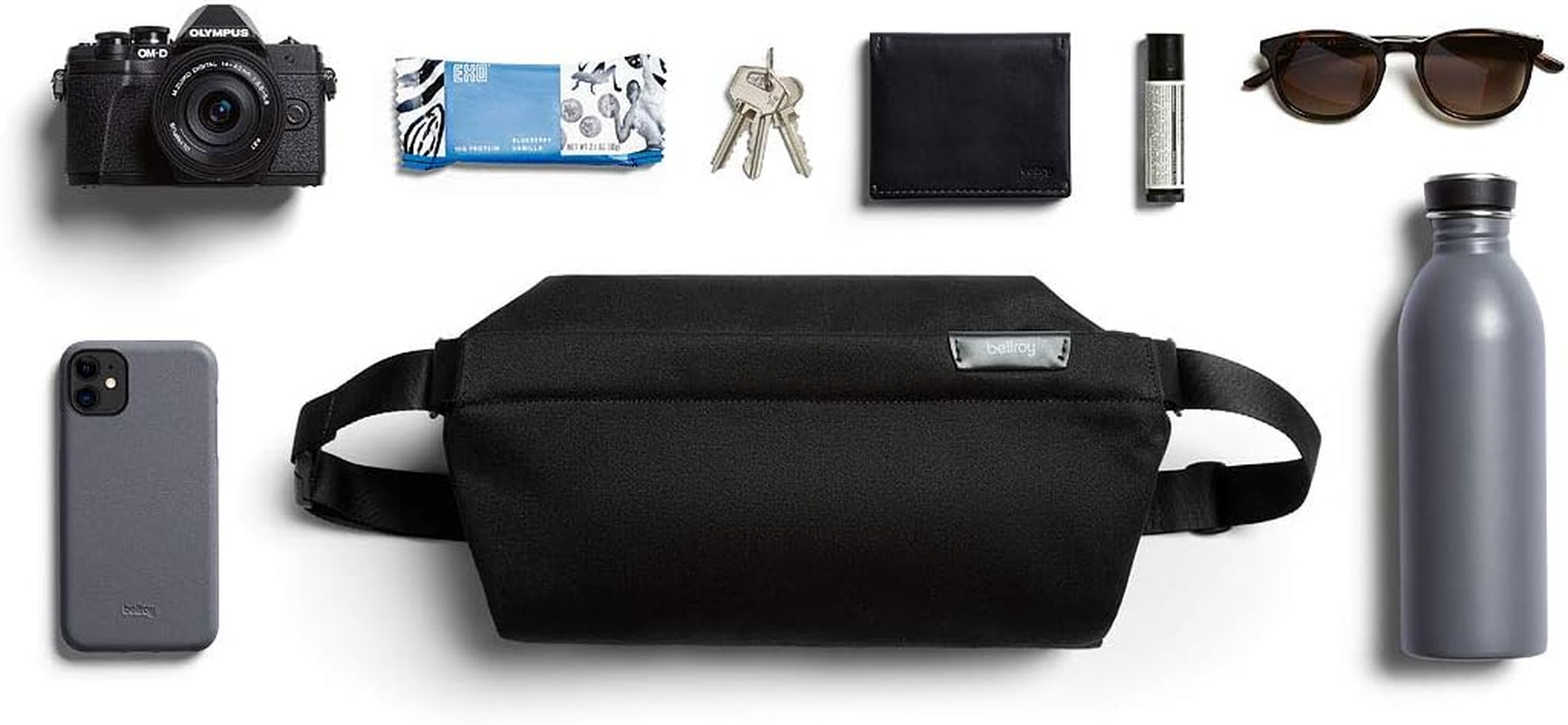 Bellroy Sling Bag (Unisex Compact Crossbody Bag, Multiple Compartments, Water-Resistant Materials, Holds Phone, Camera & Water Bottle) - Melbourne Black - Bronze image number 2