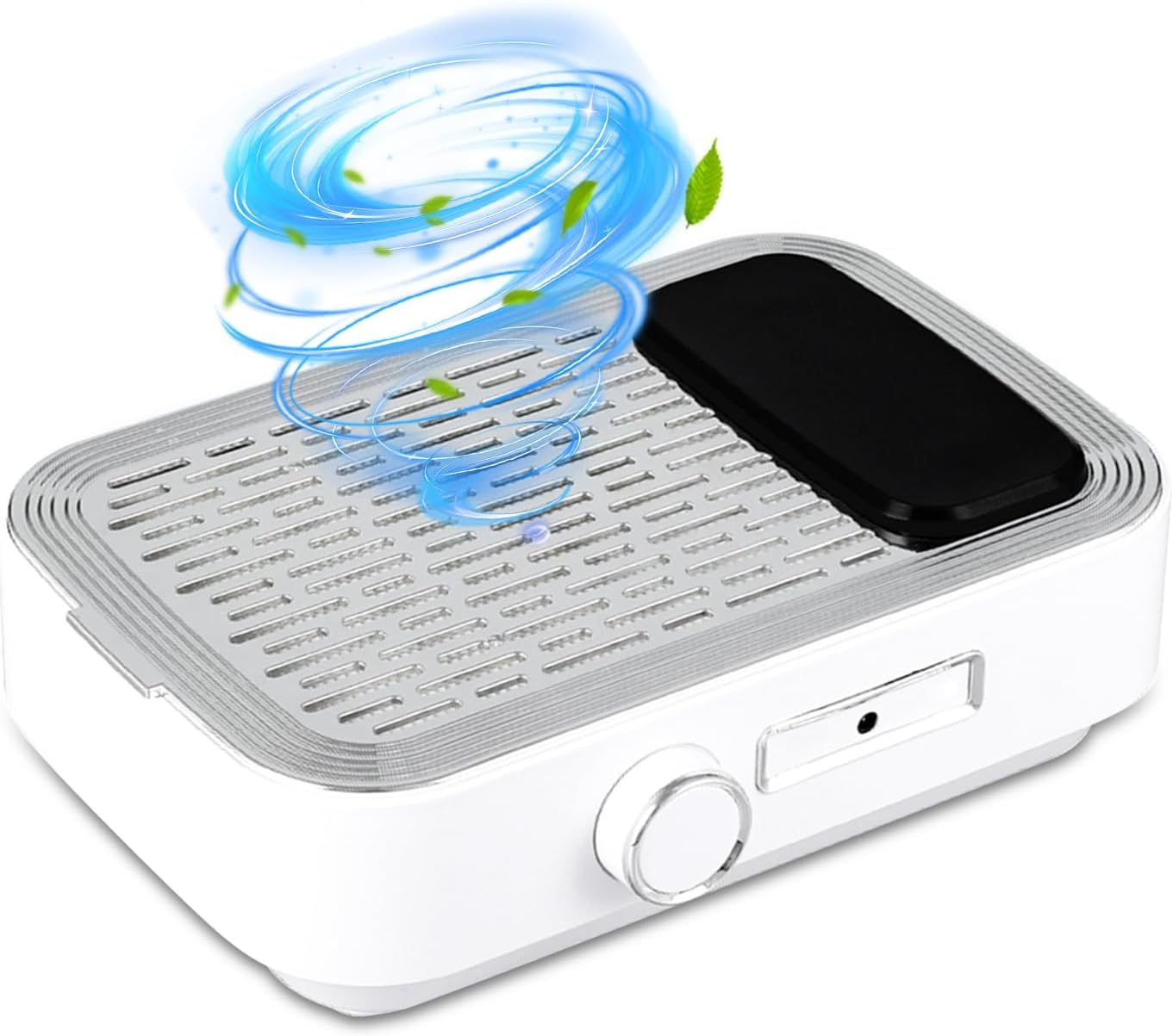 Bouzaak Rechargeable Nail Dust Collector 80W Nail Extractor Vacuum Fan for Acrylic Gel Nail Polishing Nail Salon (White) image number 3