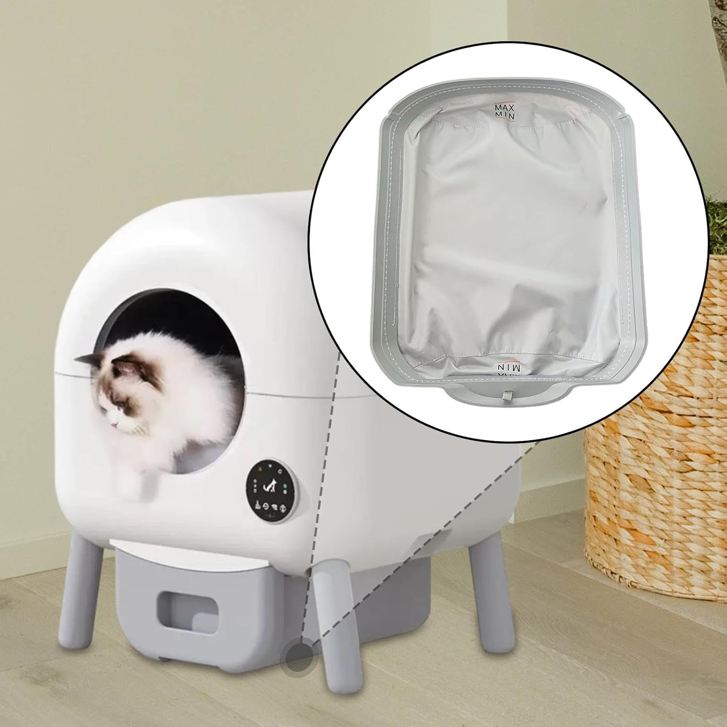 Automatic Cat Litter Box Liner Tray Cat Litter Accessory Easy to Clean Scratch Resistant Lightweight Removable Liner Soft Mat