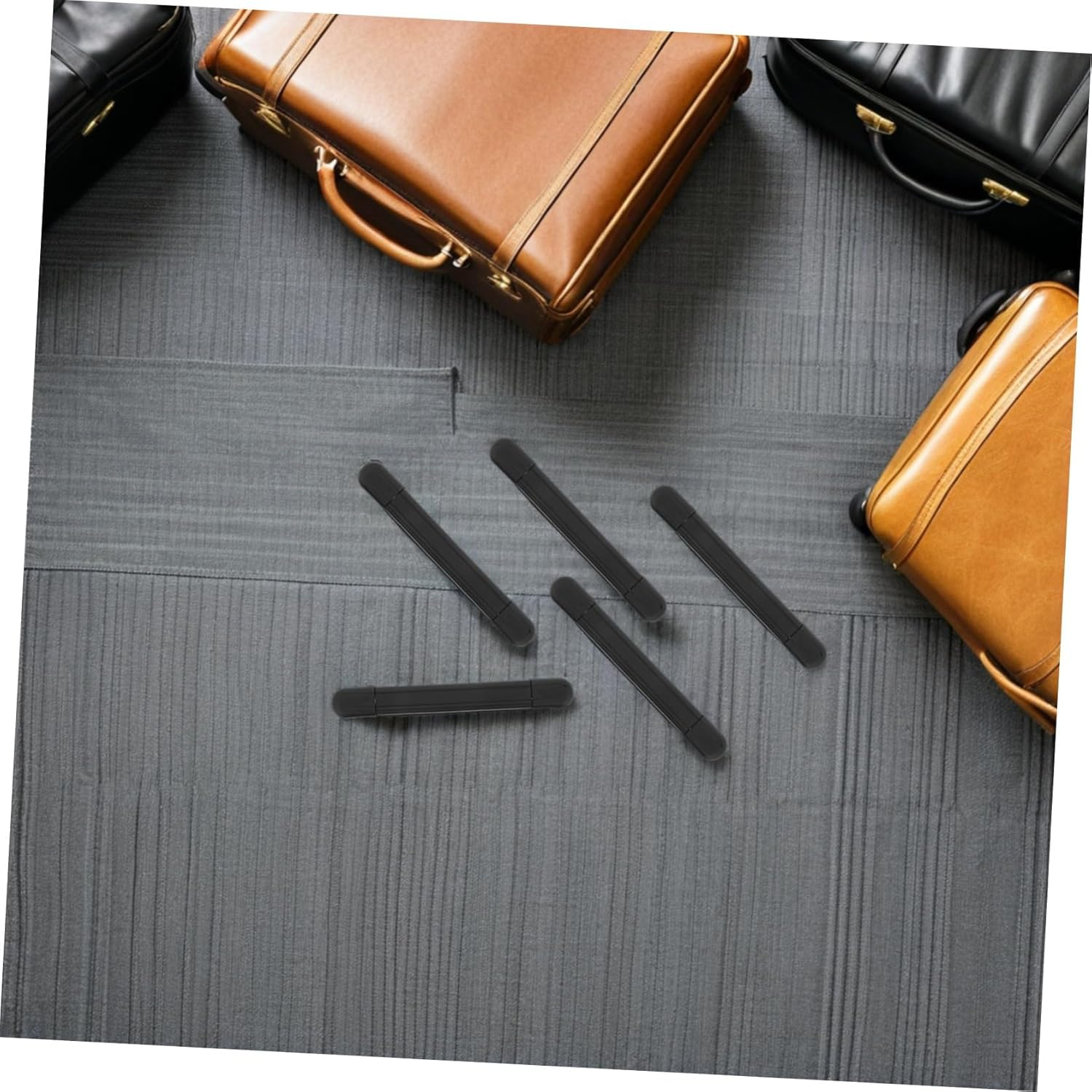 WESIEVYA 12Pcs Black Plastic Luggage Replacement Handles Ergonomic Lightweight Suitcase Grip Straps for Travel Case Backpack Wrap Handles Easy Install Accessories for Bag Repair