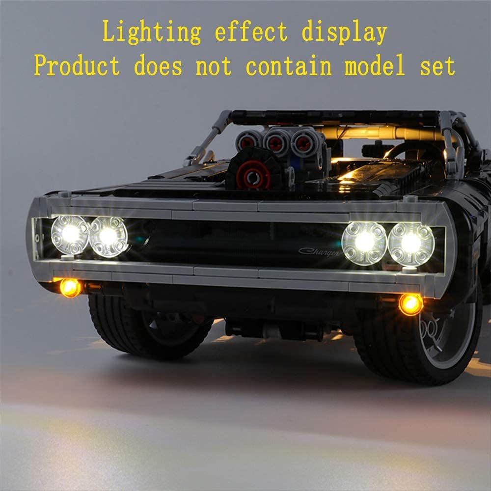 GEAMENT LED Light Kit for Dom&rsquo;S Dodge Charger - Compatible with  Technic Fast & Furious 42111 Race Car Model ( Set Not Included) image number 2