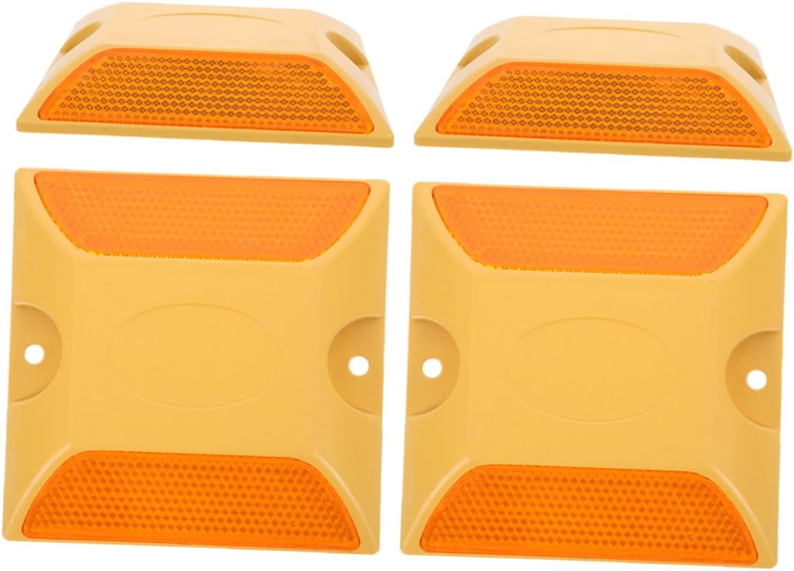 4Pcs Dual-Sided Reflective Road for Driveway Safety Pavement Markers High Visibility Reflectors Weather Resistant Design for Enhanced Highway image number 2