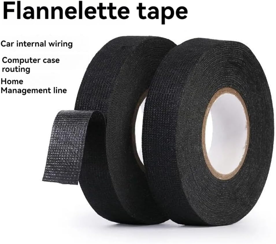 4PCS 25Mmx25M Flame Retardant Adhesive Cloth Tape Heat- Fabric Base Wire Harness Tape for Cable Harness Protect image number 1