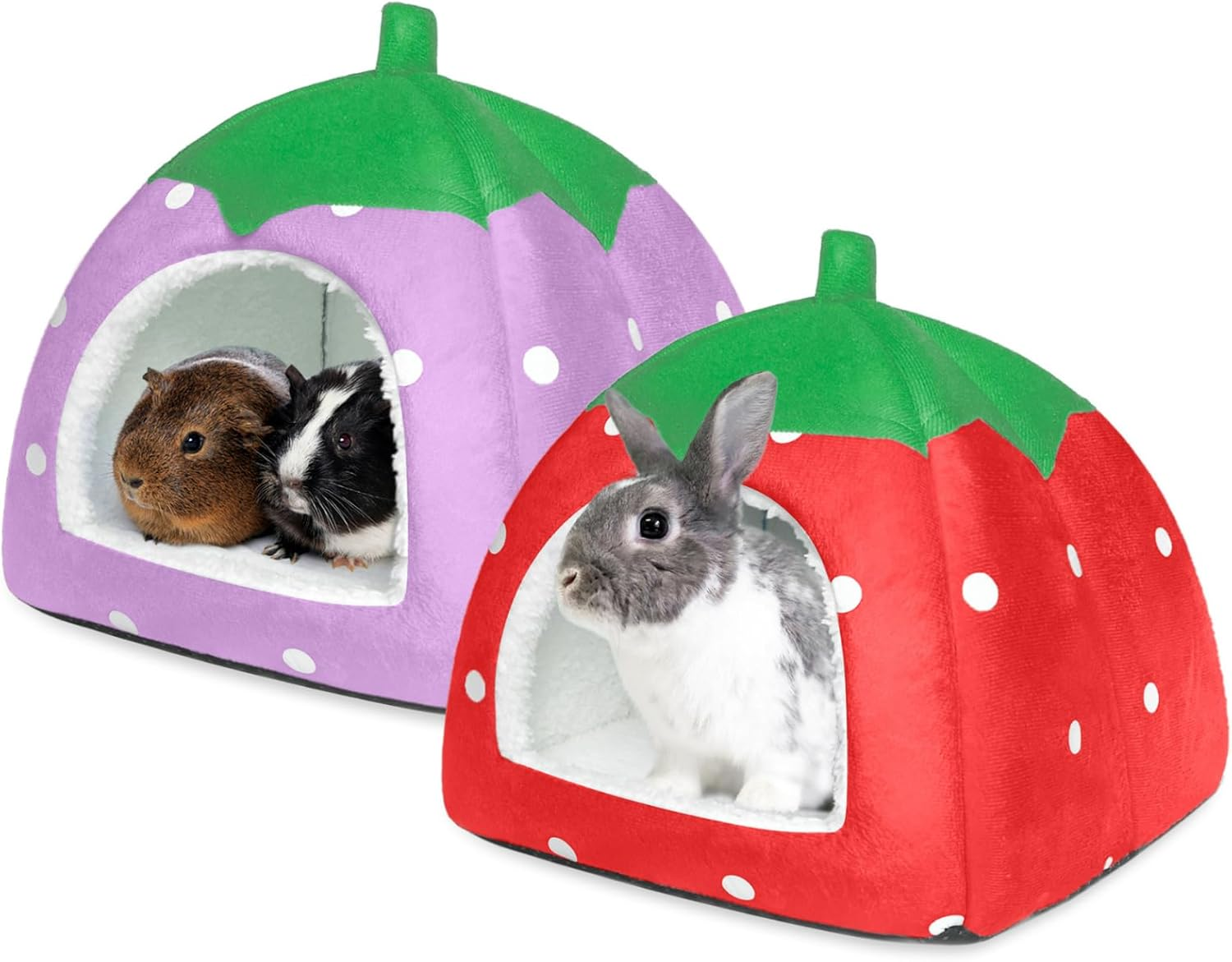 2 Pack Rabbit Bed Washable Bunny House and Hideout Indoor Cave Bed Hideaway for Guinea Pigs Dwarf Rabbits and Other Small Animals image number 1