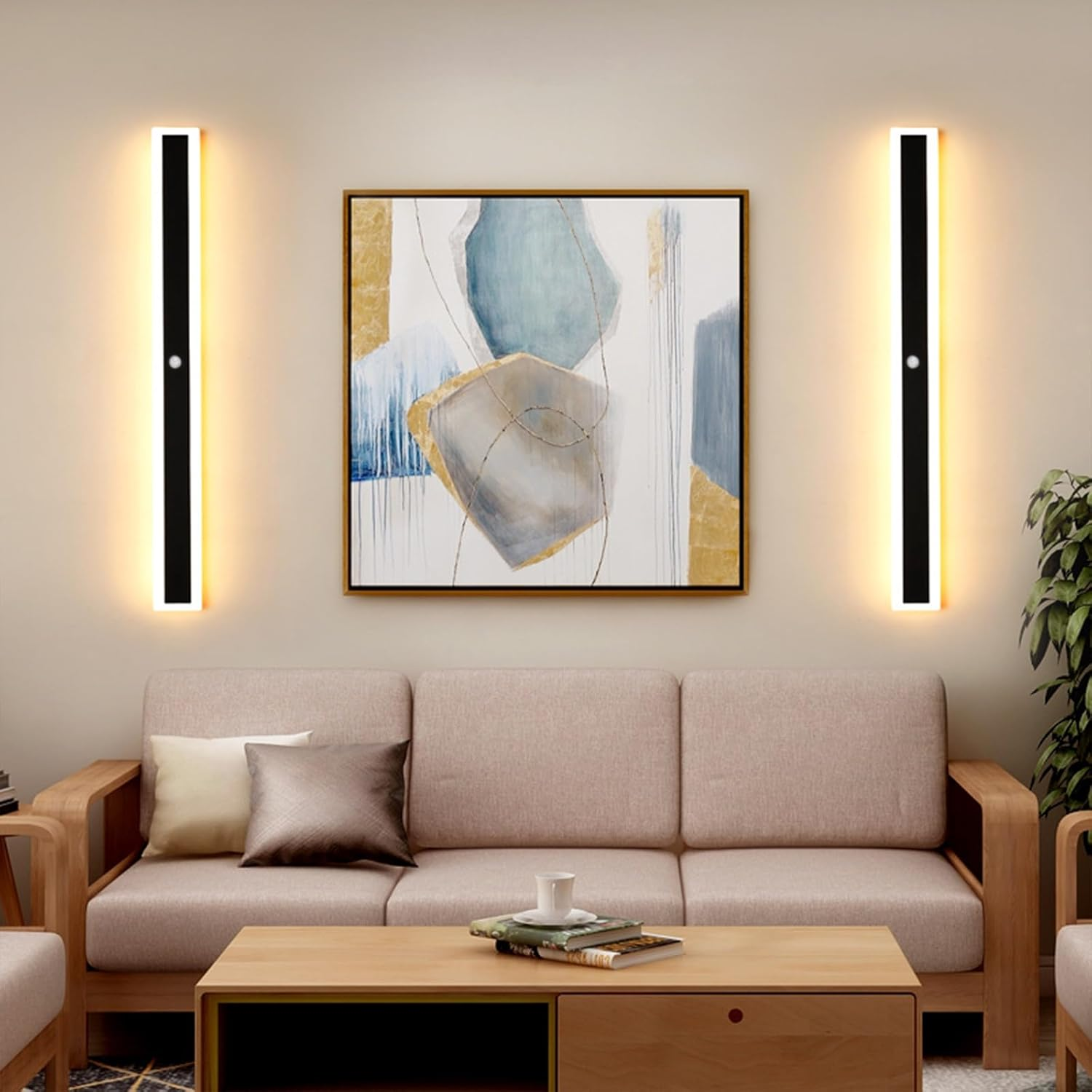 Outdoor Garden Wall Light with Motion Sensor Wall Lamp Indoor Black LED Long Wall Sconce Exterior IP67 Waterproof Modern Warm White Light outside Porch Balcony Garage (180Cm,White Light) XXZ image number 5