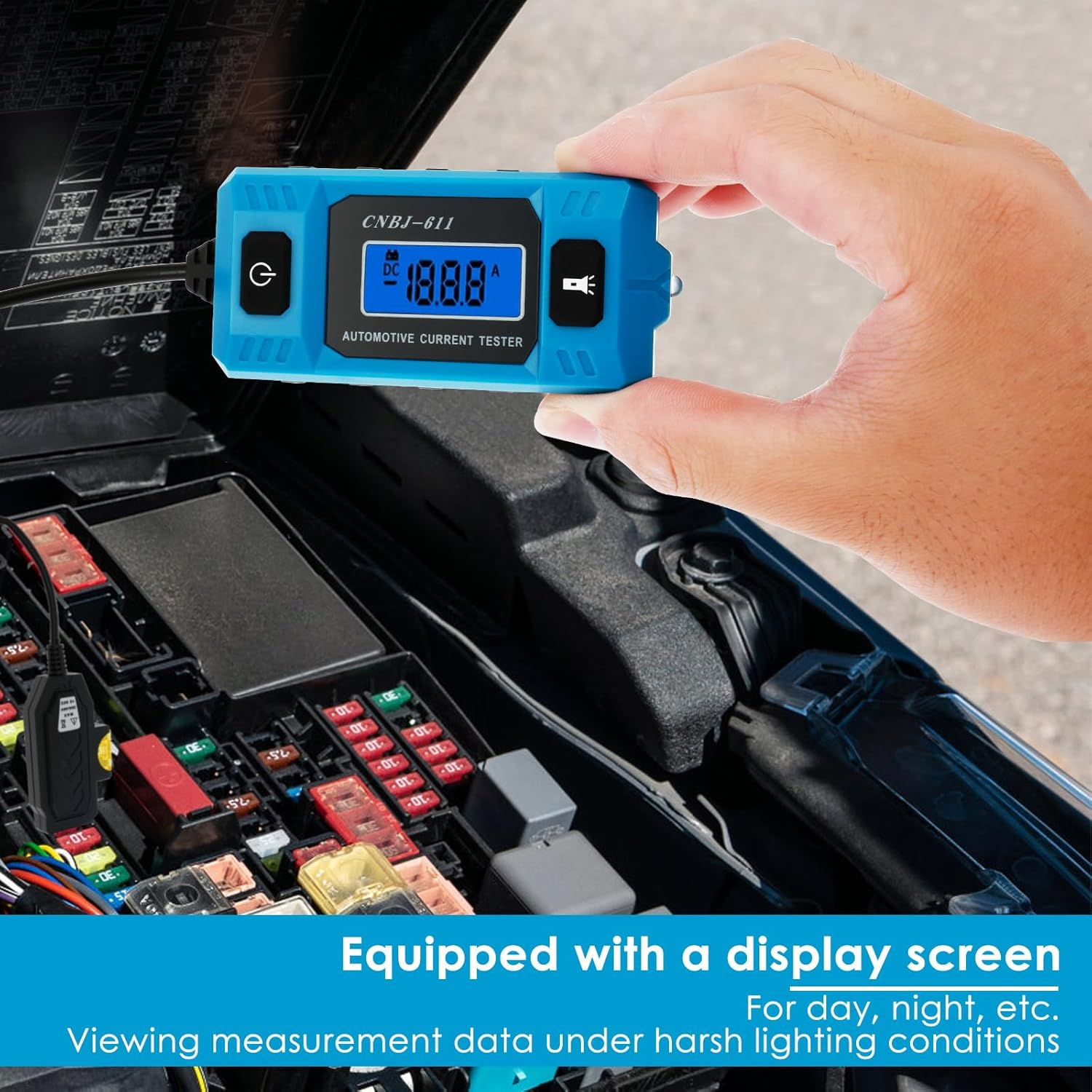 Car Circuit Tester with Display, Automotive Circuit Tester, Max 48V Automotive Circuit Tester, Accurate Car Fuse Tester, for Fuse Testing,Light Sockets, Short Circuits, Wires, Electricians image number 4