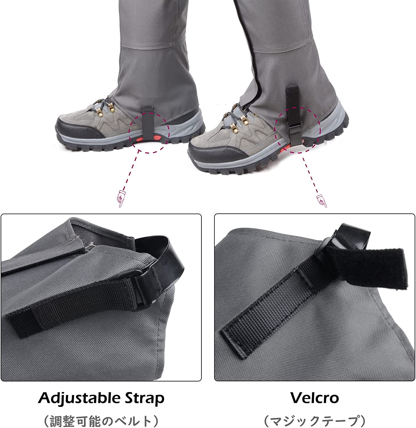 TRIWONDER Snow Leg Gaiters Waterproof Boot Gaiters Hiking Walking Climbing Hunting Cycling Leggings Cover (1 Pair) image number 7