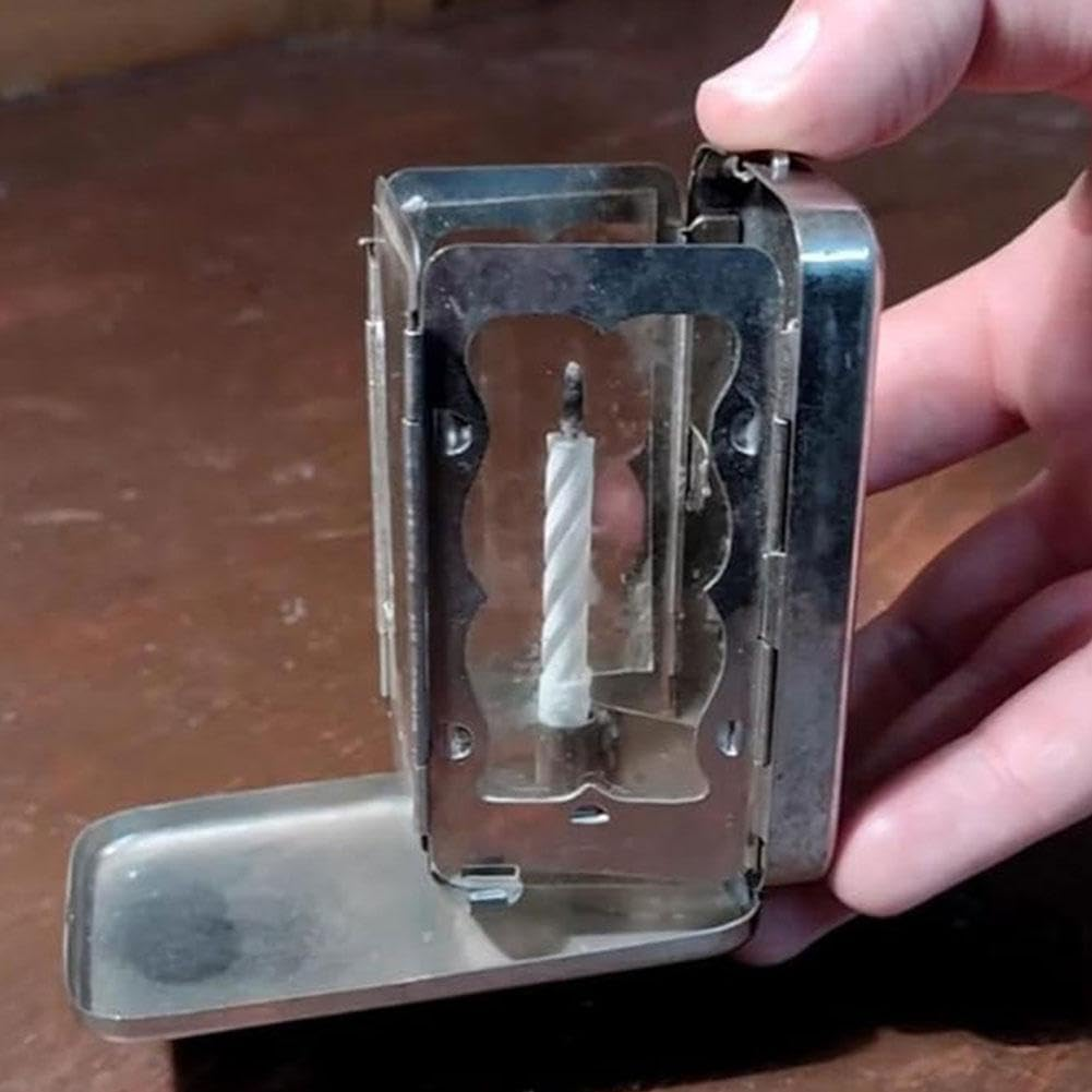 Folding Pocket Candle Lantern,Portable Stainless Steel Mini Lantern,Punk Vintage Folding Candle Lantern,2025 New Small Pocket Candle Lantern for Camping, Hiking Travel, Unique Gift Idea