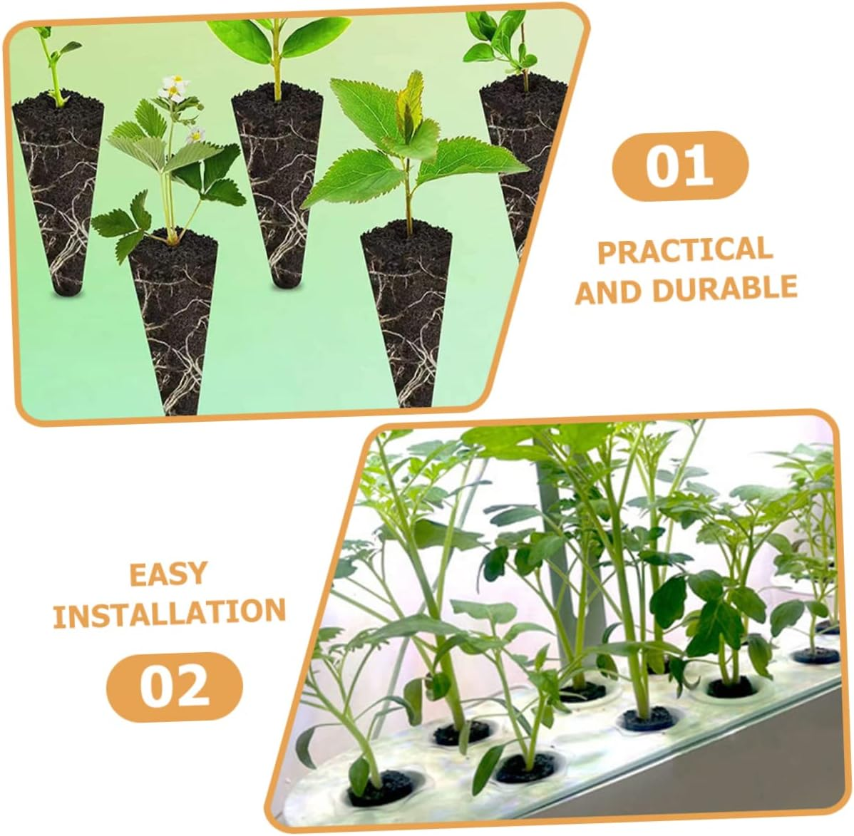 MERRYHAPY 10Pcs Hydroponic Grow Sponges Cone Shape Soilless Cultivation Supplies Easy Installation Strong Water Absorption Gardening Tools for Vegetable Plants image number 4