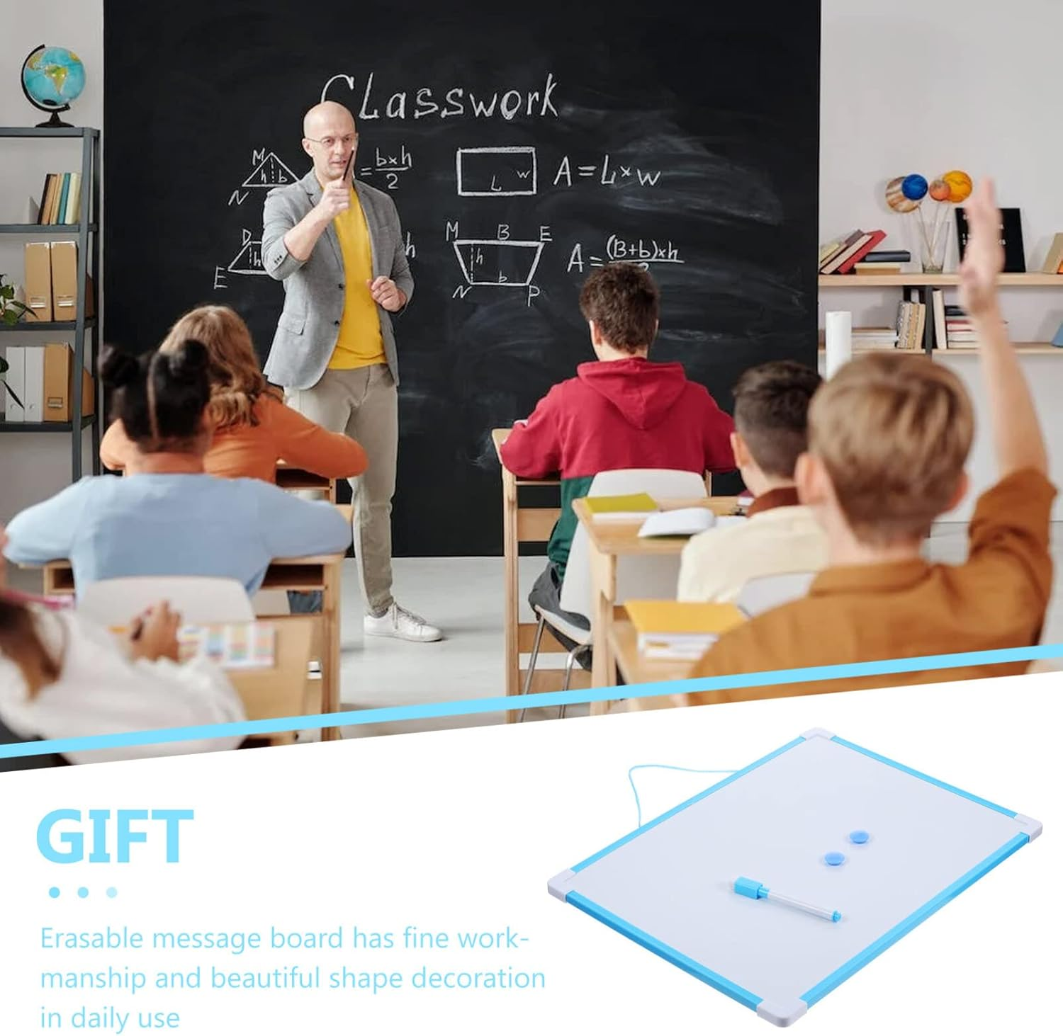 Ifundom Magnetic Whiteboard Multifunctional Note Board for Students Decorative Memo Board Erasable Surface for Home Office for Weekly Plan and Message Display - Blue image number 6