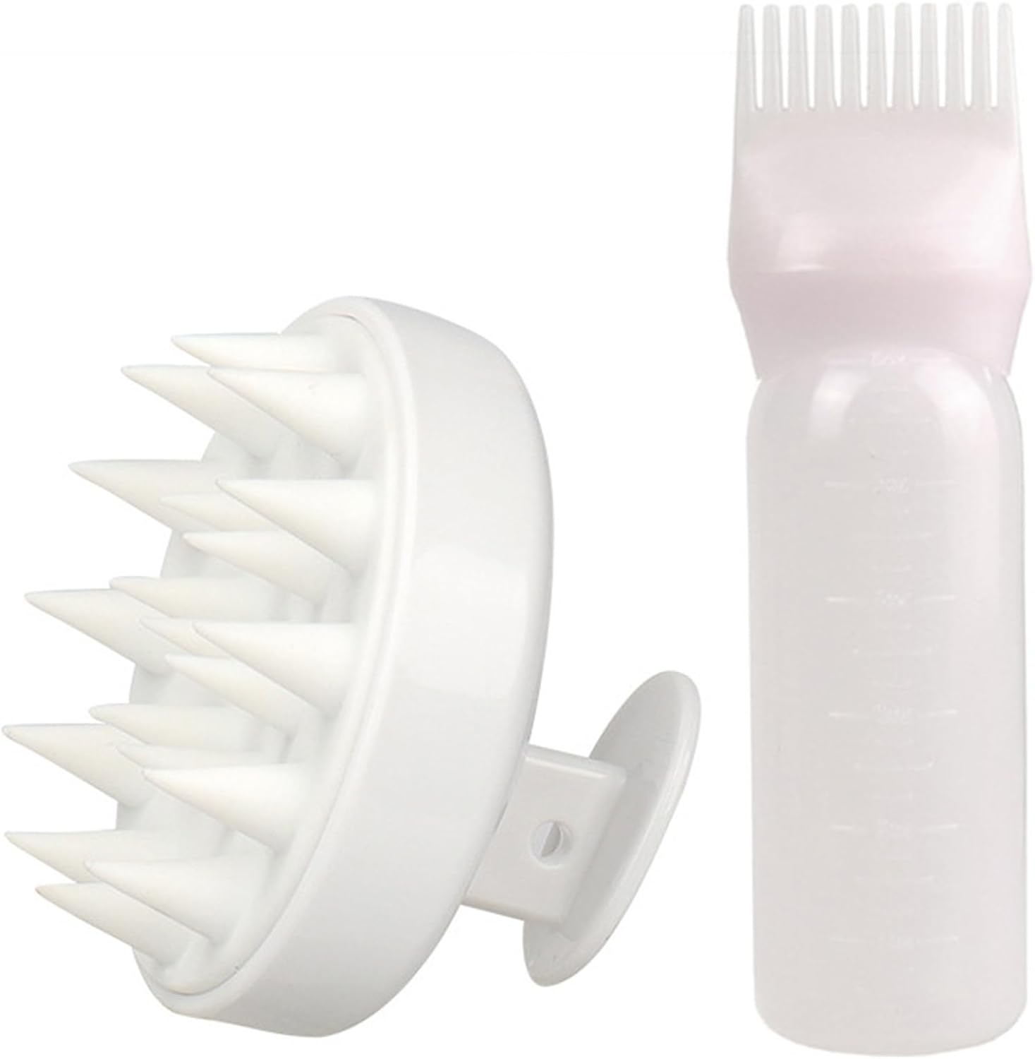 Hair Oil Applicator, 60 Ml Hair Oil Applicator, Hair Massage Brushes, Graduated Reusable Hair Dyeing at Home, Suitable for Hair Dyeing at Home, Hairdresser, Hairdressing Salon, White image number 2