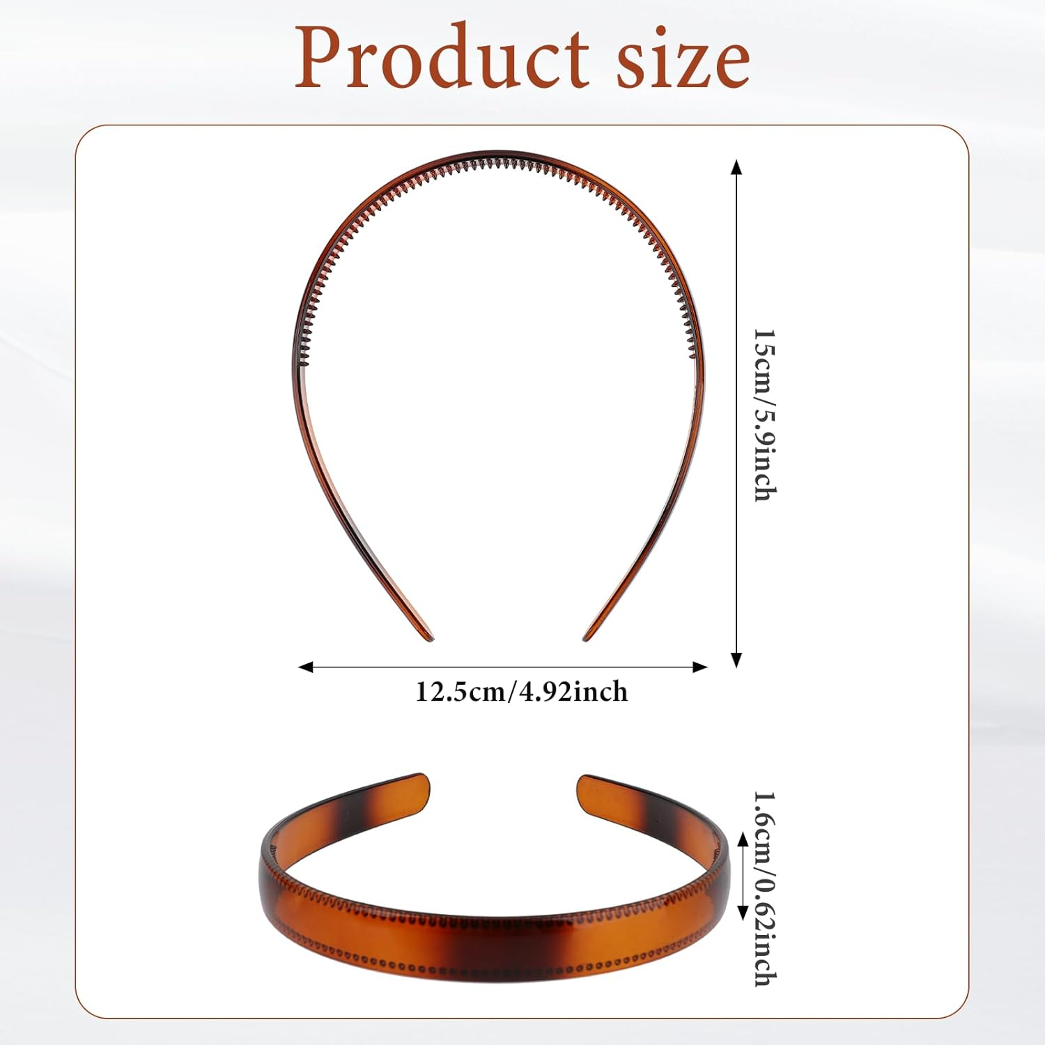 Simple Plastic Headband Hair Hoop Plastic Headbands for Women with Teeth Black Brown Headwear Ladies Hair Acessories image number 5
