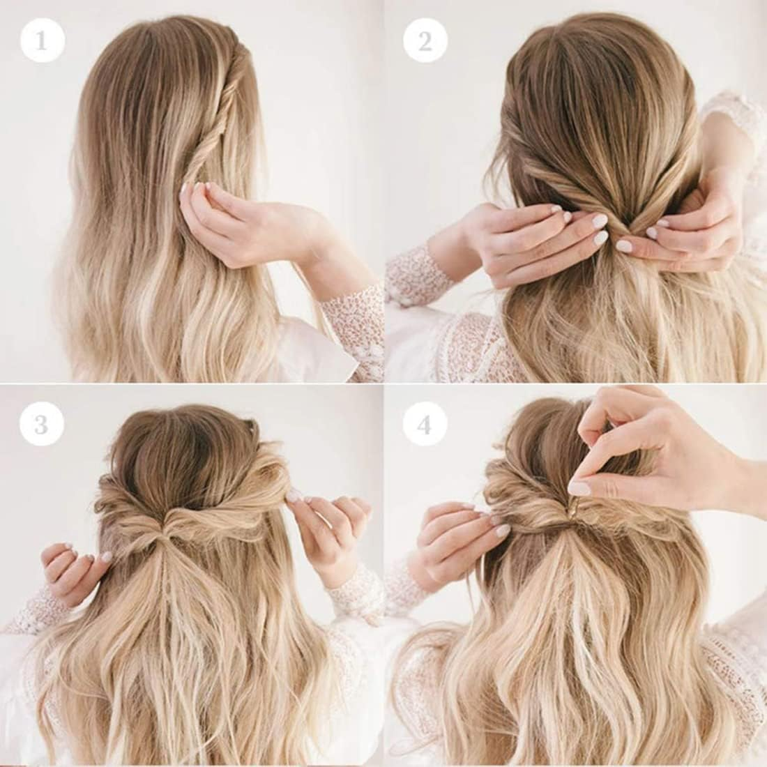 50 Pieces Invisible Hair Net Elastic Mesh Side Ties 10 Pieces Hair Clip Dancing Chignon Mesh Set Invisible Chignon Net for Women image number 1