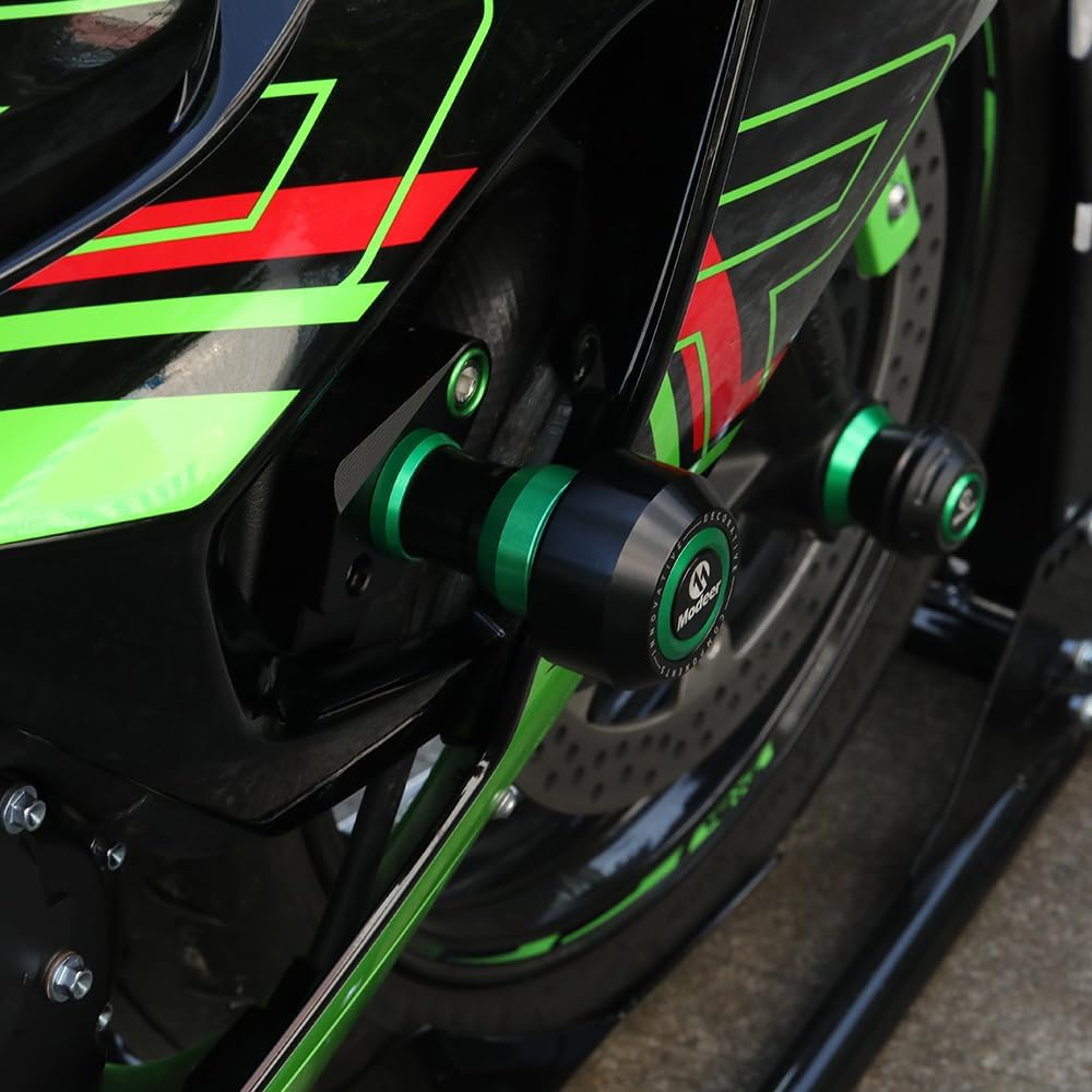 Modeer Motorcycle Frame Sliders Compatible with ZX-6R 2024 2025 Anti-Collision Falling Protector Crash Pads Ninja Zx6R Zx 6R Accessories Green