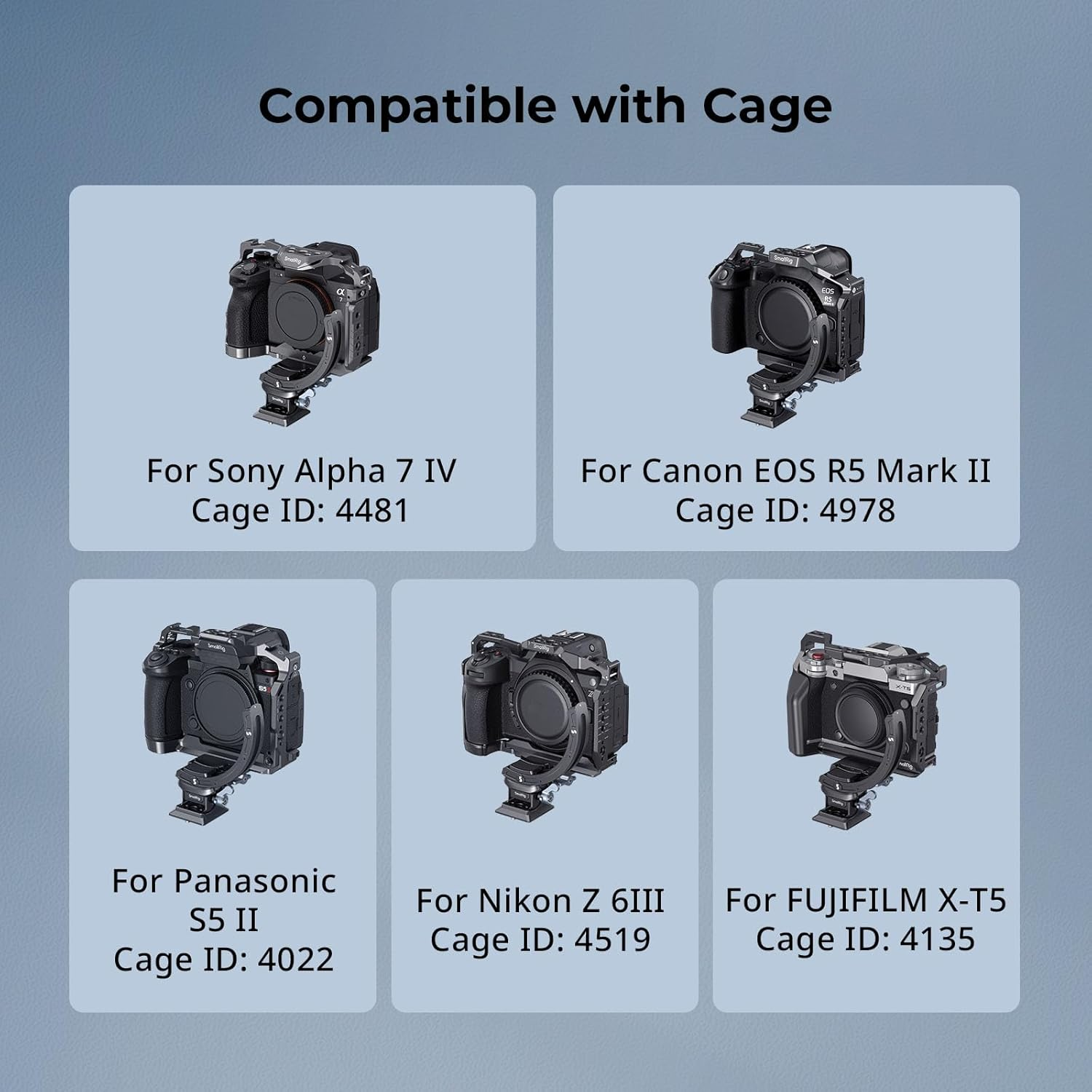 Smallrig Horizontal-To-Vertical Mount Plate Kit for Mirrorless Cameras, for Sony, for FUJIFILM, for Nikon, for Canon, Tripod Mount Ring Lens Mount with Arca Type Quick Release Plate - 4349 image number 5