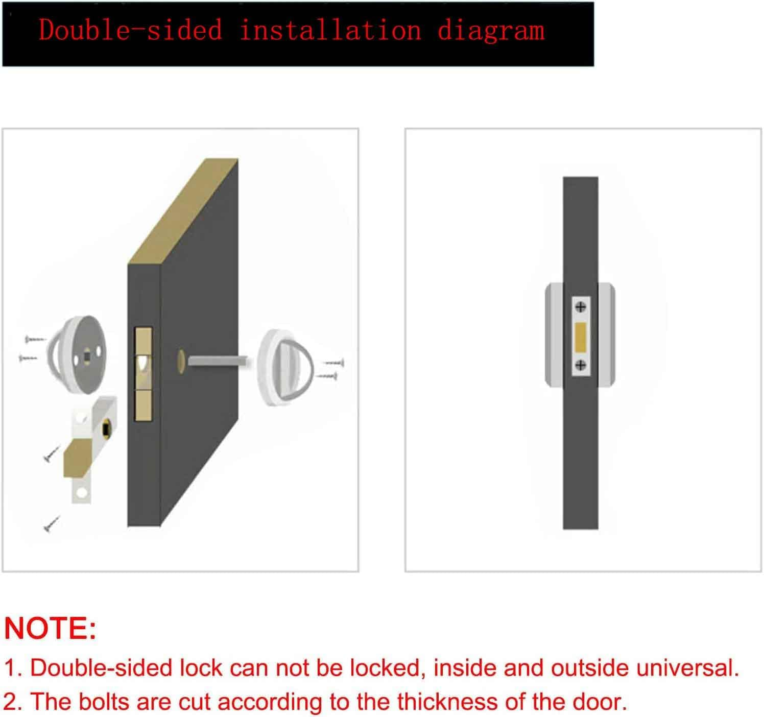 Stainless Steel 304 Black round Recessed Door Lock, Hidden Recessed Install Cup Door Knob Lock, Recessed Door Handles Pulls Latch Knob, Pocket Door Handle without Keys (Gold) image number 1