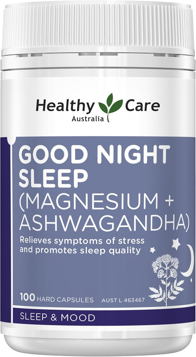 Healthy Care Good Night Sleep, Magnesium + Ashwagandha Sleep Support Supplement, 100 Capsules image number 2