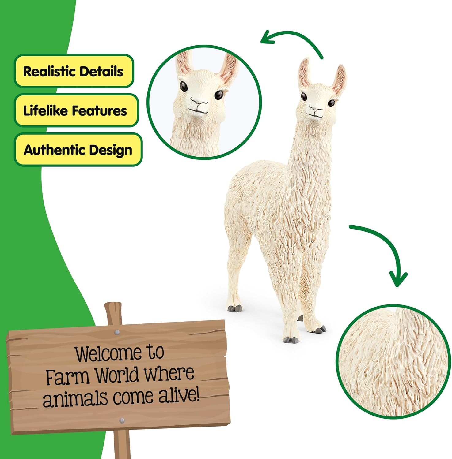 Schleich Farm World, Realistic Farm Animal Toys for Boys and Girls Ages 3 and Above, Llama Toy Figurine image number 3