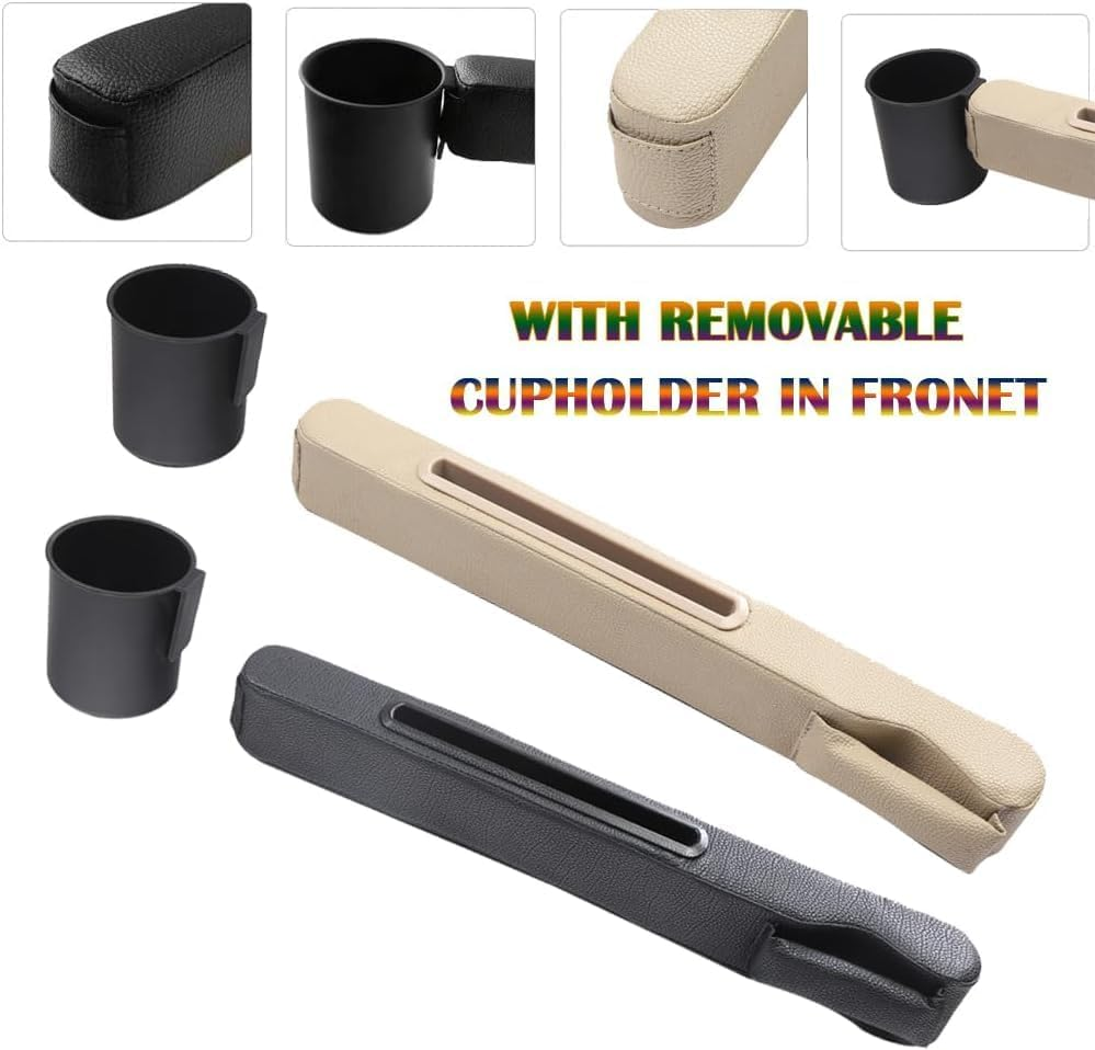 Car Accessories,Car Gap Plug with Pocket Organizer and Removable,3In1 Cup Holder Prevent Small Items from Falling,Car Seat Gap Storage image number 4