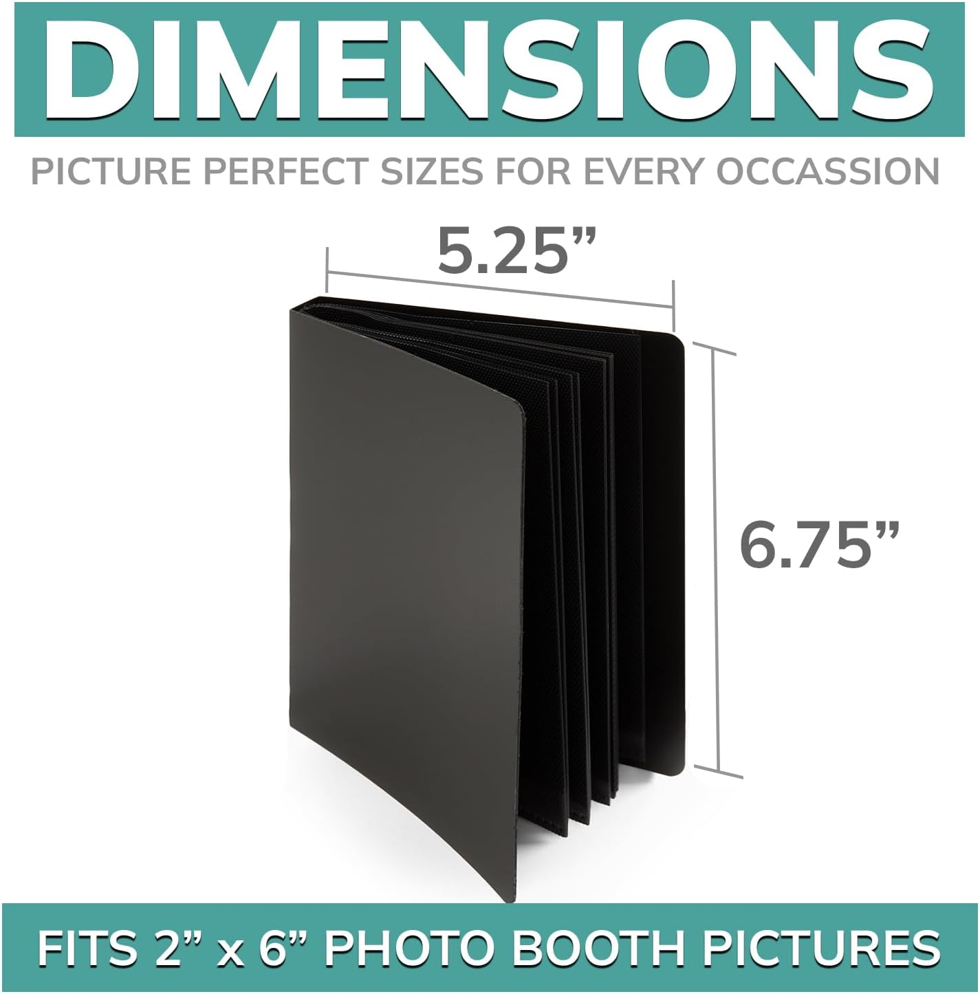 Photo Booth Frames - Photo Booth Album for 2X6 Inch Photo Strips Wedding Album 2 X 6 Bookmark Holder 26 Pages 104 Photos (1 Pack, Black) image number 4
