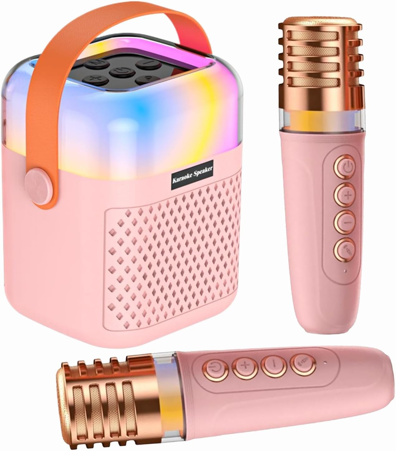 Luczeng Mini Karaoke Machine, Portable Bluetooth Karaoke Speaker | with 2 Wireless Microphone | Type-Ccharging Port | 5 Sound Effects | for Adullts and Kids | Birthday Gift