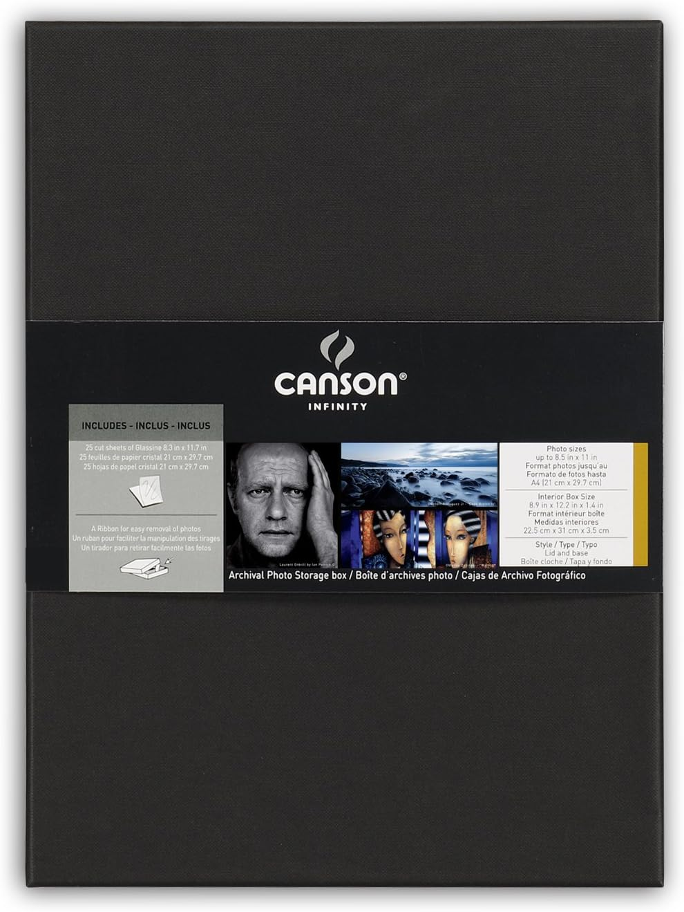 Canson Infinity Archival Box, for Images and Documents up to 8.5 X 11 Inches, Fits 8.5 X 11 Inch Sheets, Black image number 2
