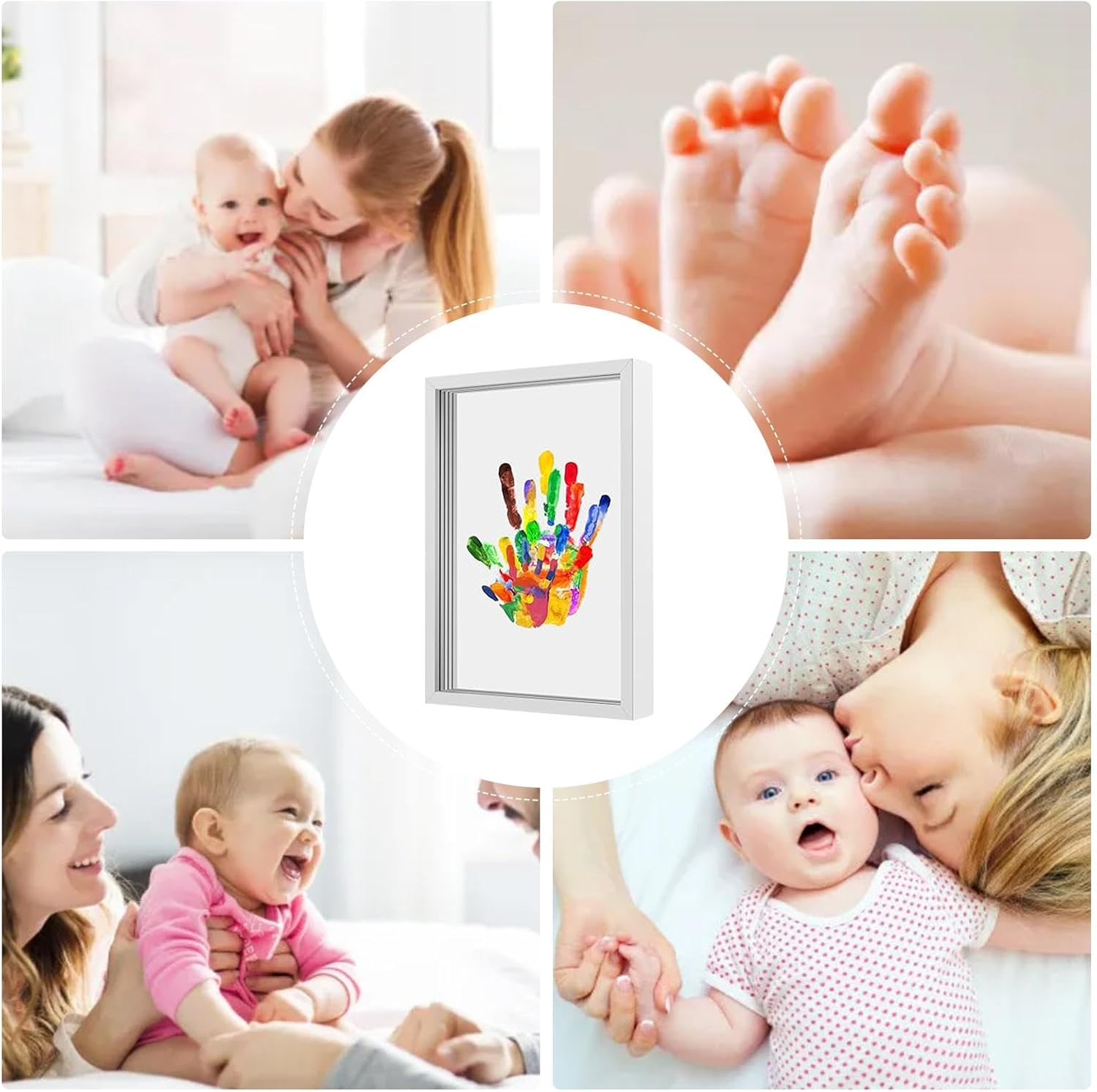 Family Handprint Frame - 630G Craft Keepsake Frame | Baby Hand Print Kit | Kid Handprint Frame | Family for | for Grandparents, Father'S Day, Mother'S Day, - Black image number 7
