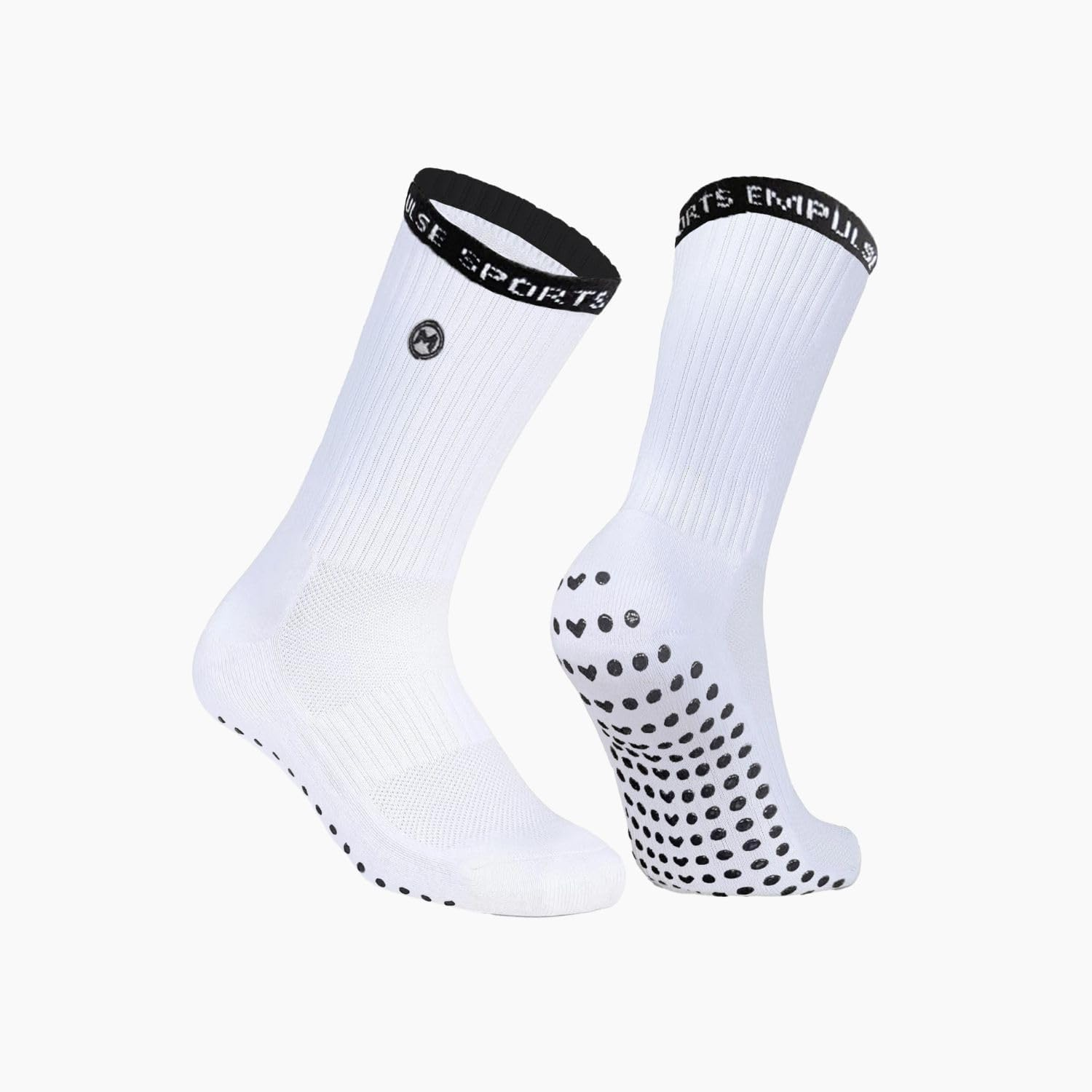 EMPULSE Grip Socks Pro Series | Non-Slip Athletic Socks for Men & Women | Cushioned Arch Support | Moisture-Wicking Gym, Yoga, Soccer, Football, Basketball Socks | Size 8&ndash;13 US - Black image number 7