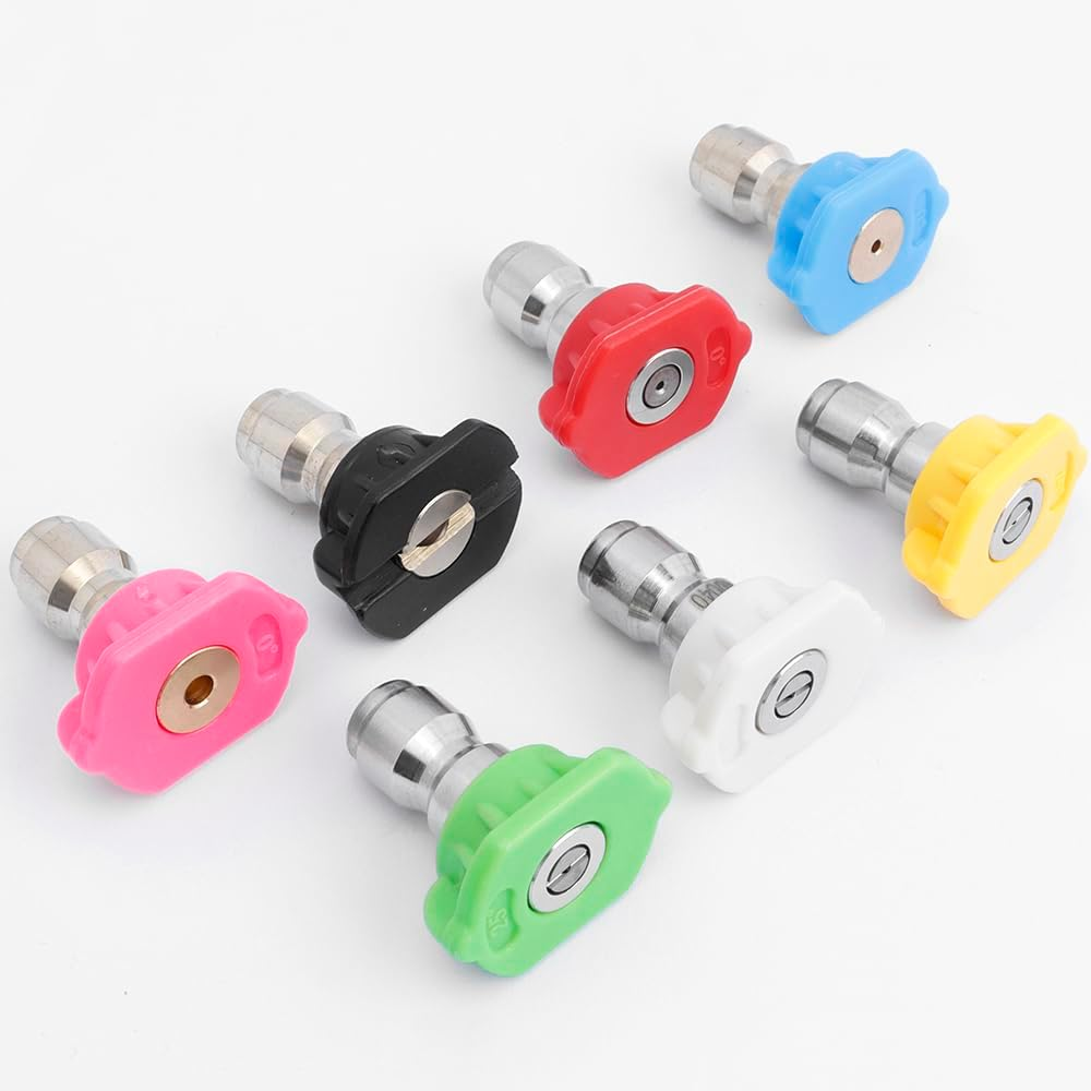 Yakamoz Pressure Washer Nozzle Tip Set with Holder, 1/4 Inch Quick Connect 7 Nozzle Tips Multiple Degrees,4000 PSI image number 4