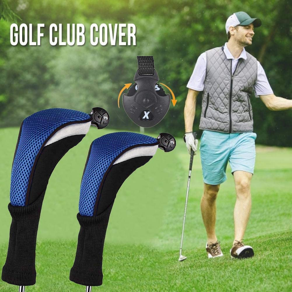Golf Club Head Covers for Woods and Driver Hybrids Fairway Value Pack Protective Clubs Headcovers with Interchangeable No.Tags 1 3 5 image number 5