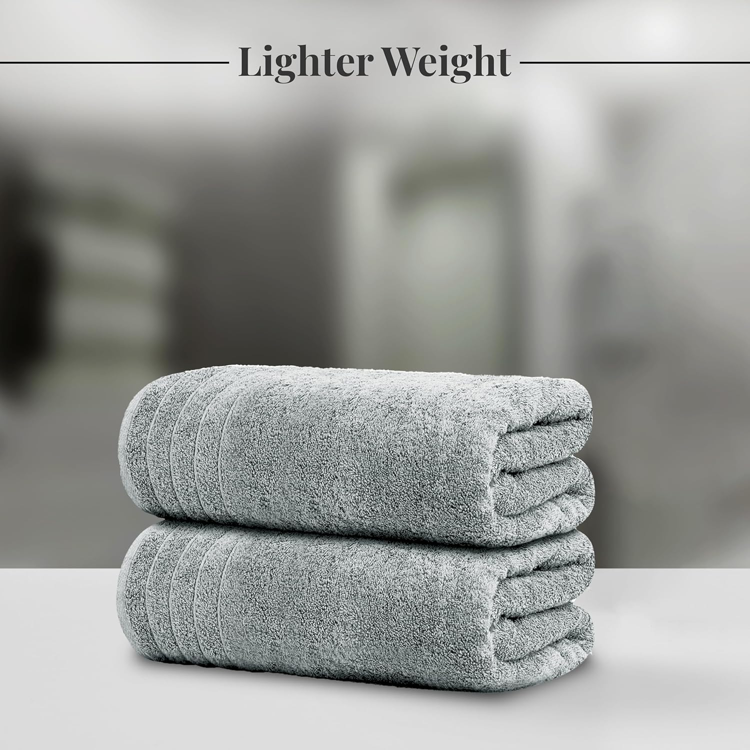 Tens Towels Large Bath Towels, 100% Cotton, 30 X 60 Inches Extra Large Bath Towels, Lighter Weight, Quicker to Dry, Super Absorbent, Perfect Bathroom Towels (Pack of 4, Cool Grey) image number 2