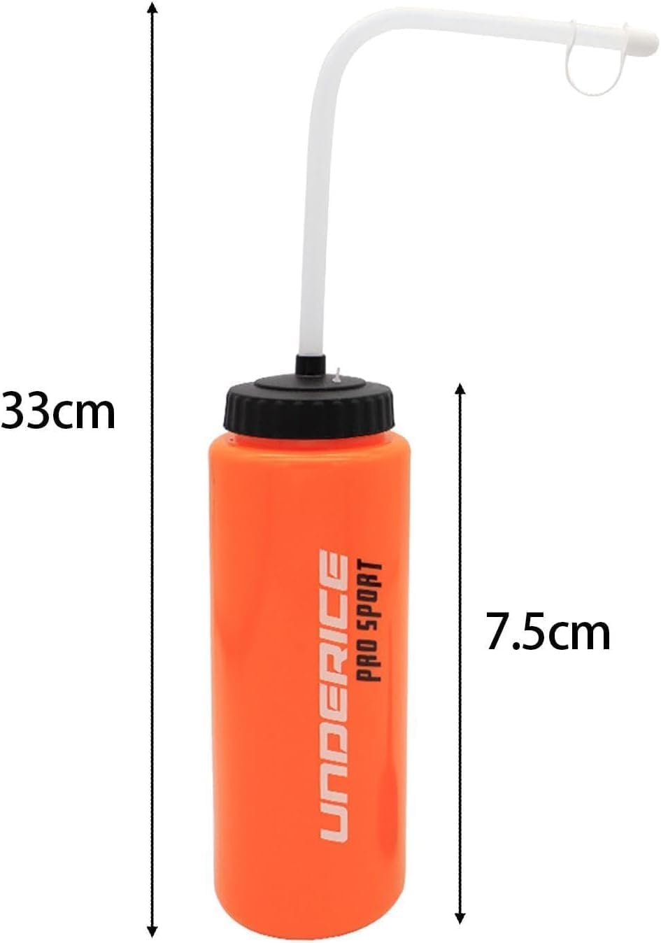 THJOPOKEEL 1 Liter Sports Water Bottle W/Long Straw Hockey Lacrosse Water Bottle with Straw BPA Free Easy Squeeze Plastic Use W/Sport Helmet in Football Baseball Gym Yoga - Black image number 3