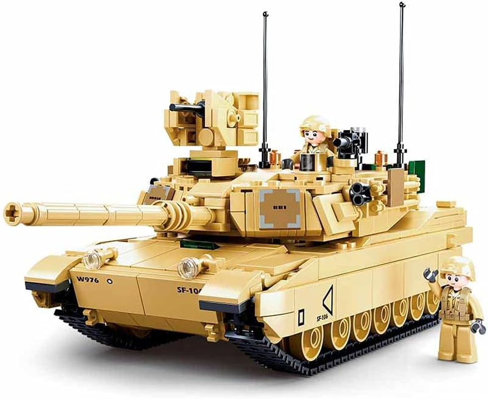 Sluban M38-B0892 Model Bricks M1A2 Sep V2 Abrams Hand Battle Tank 781Pcs, Multicolored image number 2