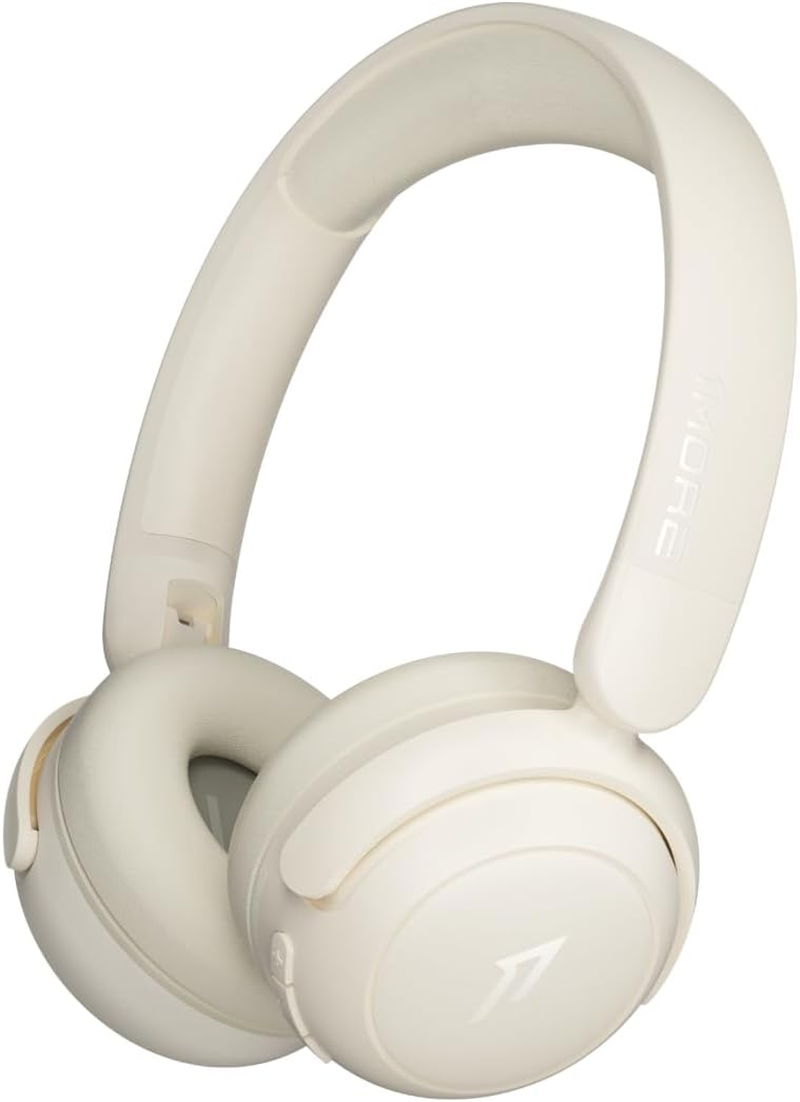 1MORE Kids Headphones Wireless, Sonoflow Mini Hearing Protection Study Headphones, Bluetooth Headphone over Ear, Kids Headset, Safe Volume 75/85/90 Dba, 65H Play Time, Fast Charging (White)