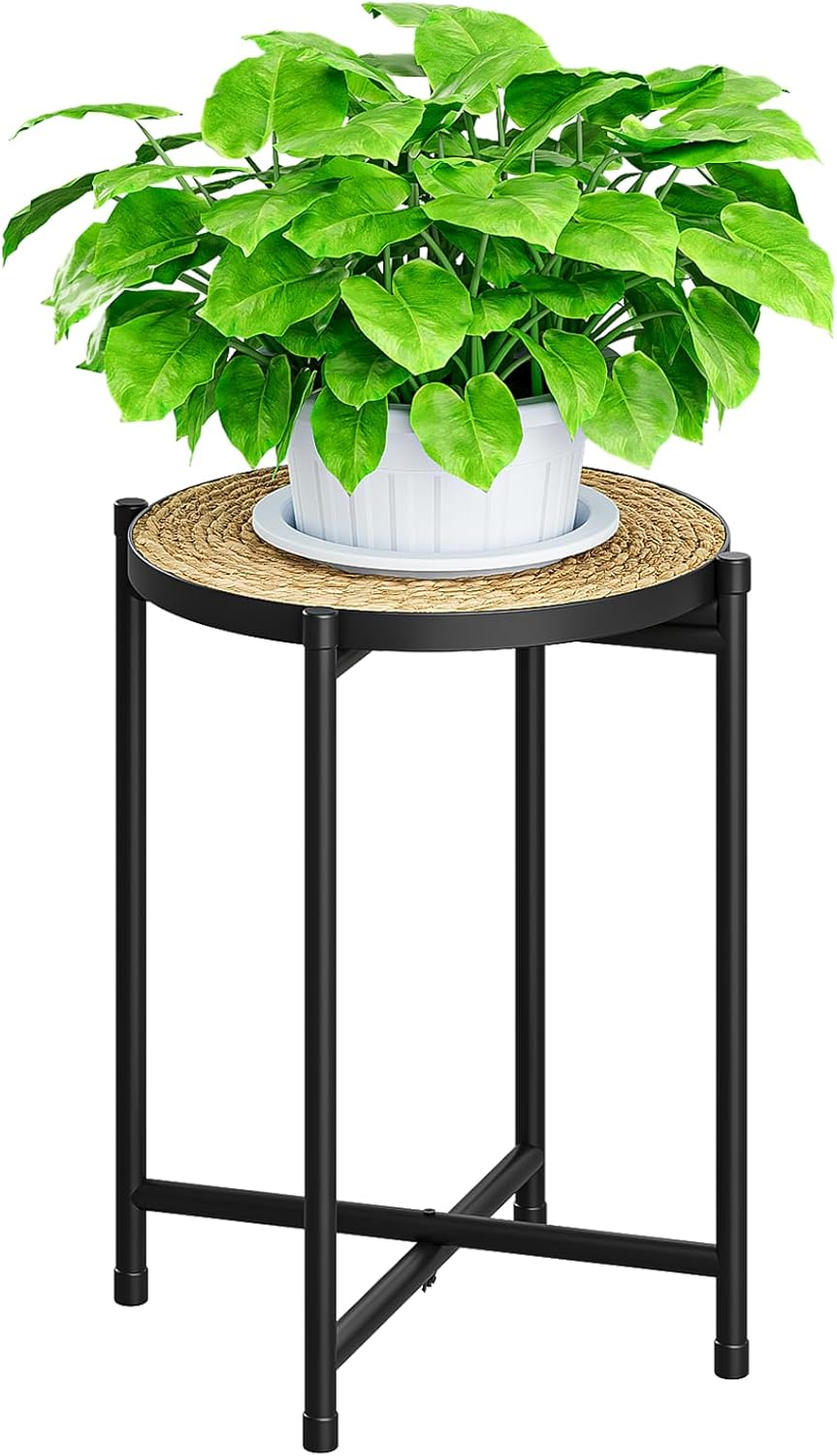 Bamworld Rattan Plant Stand Indoor,Round Plant Table for Large Plants,Tall Heavy Duty Plant Holder for Living Room Bedroom Balcony,Boho Rattan Decor image number 3