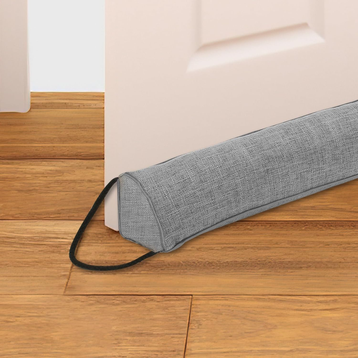 Fxvhojq under Door Draft Stopper 36 Inches Triangle Door Draft Blocker Cover Bottom Gap Stop Drafty and Block Noise Wind Proof Light Stopper Seal Sound Blocker Draft Guard (Grey)