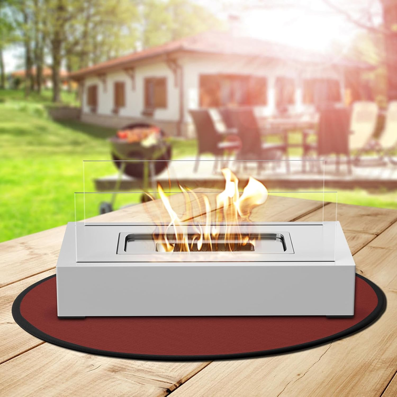 Solo Stove Mesa/Xl Tabletop Fire Pit Mat, 4-Layer Fireproof Heat Resistant under Grill Mat, Easy-To-Clean Waterproof & Non-Slip for Table Top Protection - Red image number 3