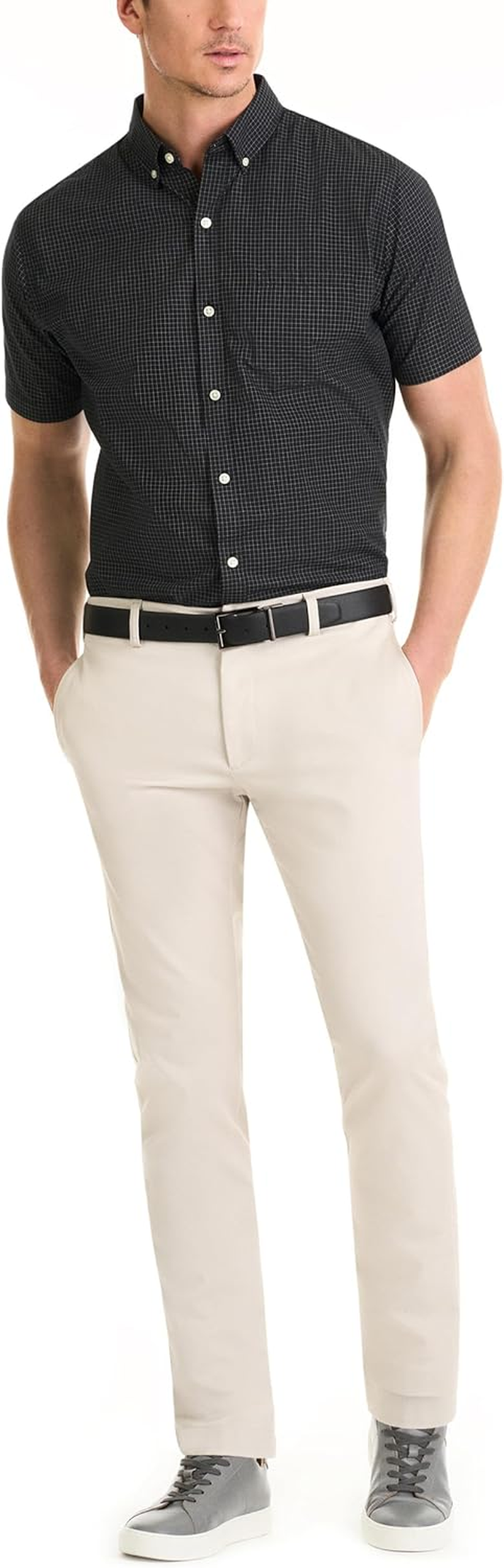 Van Heusen Men'S Wrinkle Free Short Sleeve Button down Check Shirt image number 1