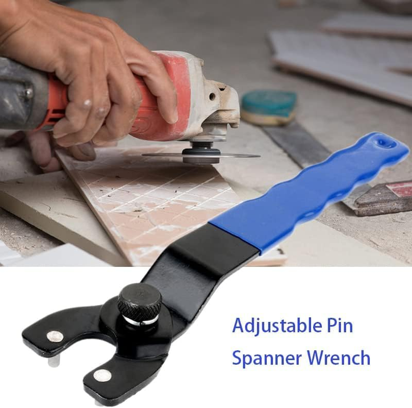 KEWAYO Grinder Wrench, Universal Adjustable Lock-Nut Pin Spanner Wrench with Non-Slip Plastic Coated Grip, Power Angle Grinder Tool for 4" 5" 6" 7" 9" Angle Grinders image number 6