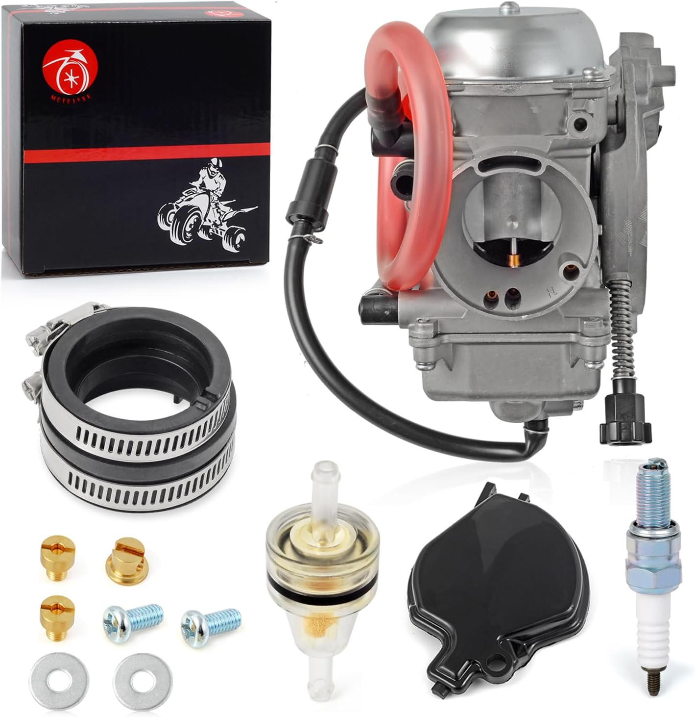 MOTO1988 Carburetor Carb and Intake Manifold for Kawasaki Prairie 360 KVF360 4X4 2003-2013 image number 2