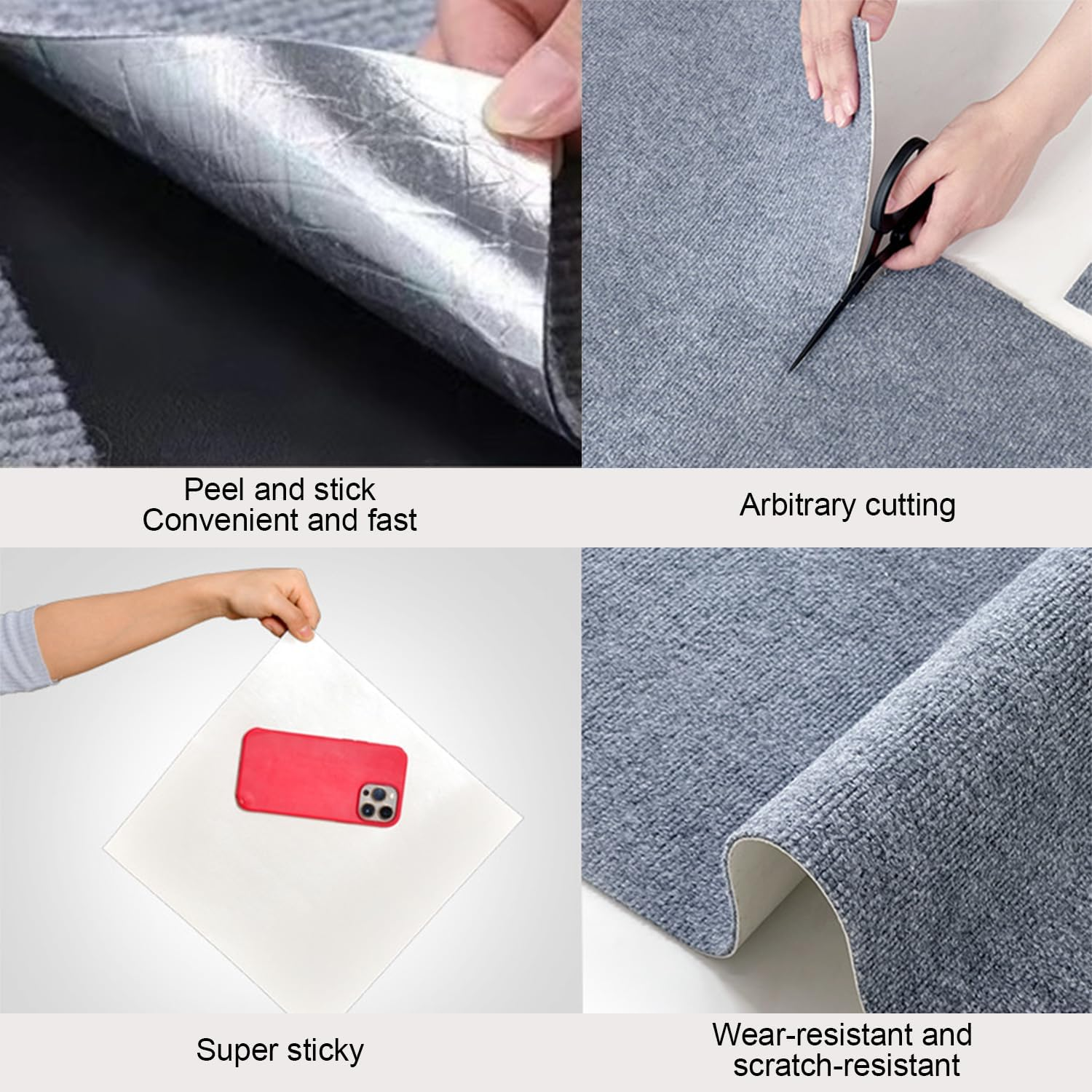 Large Cat Scratching Mat, 78.7"X15.8" Trimmable Cat Scratching Post Carpet Covered, Durable Cat Tree Replacement, Self-Adhesive Couch Protector, Shelf Shelves Steps Furniture DIY Protector (Grey, 1) image number 1