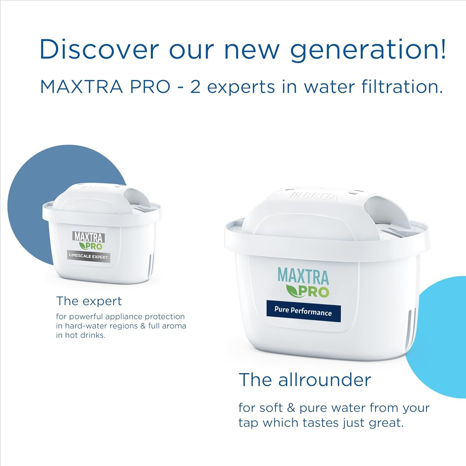 BRITA MAXTRA PRO Pure Performance Water Filter Cartridges, Reduces Chlorine and Limescale, Fits All MAXTRA Jugs and Flow Systems, Bio-Based Plastic, 2 Pack image number 4