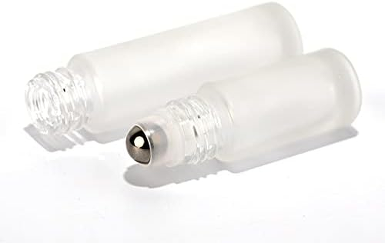 Imirootree 10Ml Essential Oil Roller Bottles High-Grade Frosted Glass Roller Bottles with Stainless Steel Roller Balls,Wood Grain Lid, for Essential Oil Cosmetic Sample ( 10 Pcs)