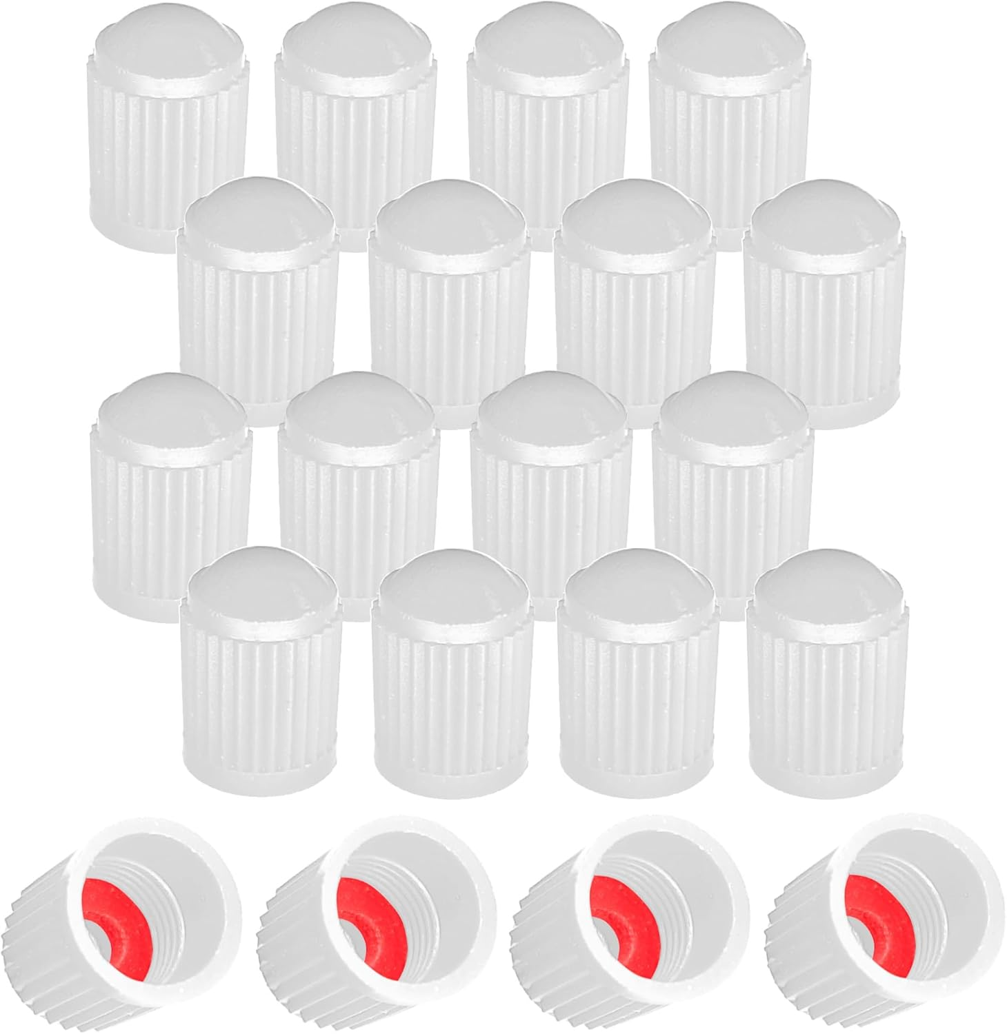 Cyclingcolors 20 X Valve Caps Valve Cover Car Motorcycle Bicycle Valve Cover Wheel Valve Caps Tyre Valve Caps Car Valve Caps Plastic White image number 3