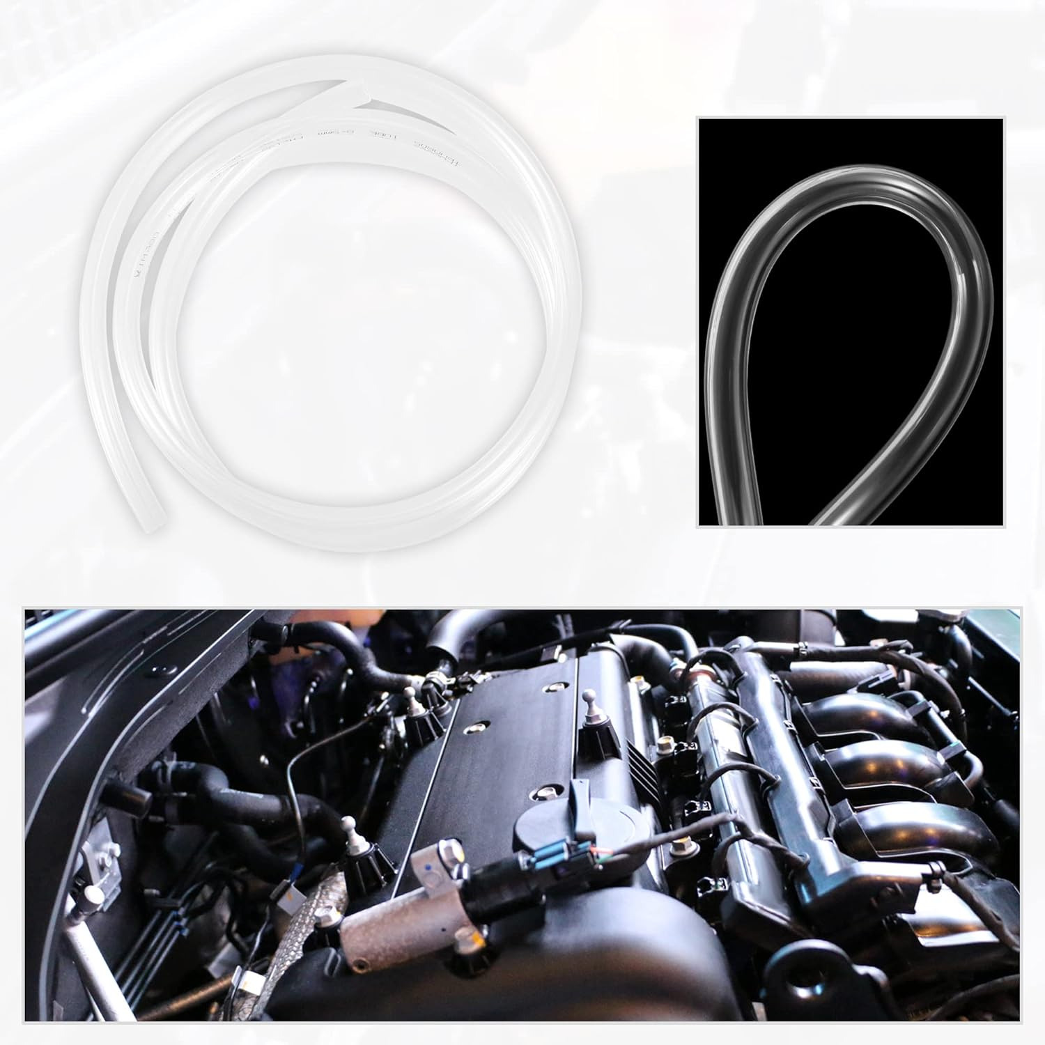 X AUTOHAUX 0.31''X39'' 8Mm X 1M Tubing Carburetor Fuel Vent Line Universal Gas Line Petrol Hose Tube for ATV Dirt Bike Go Kart Moped Pocket Bike Scooter Clear - Clear image number 3