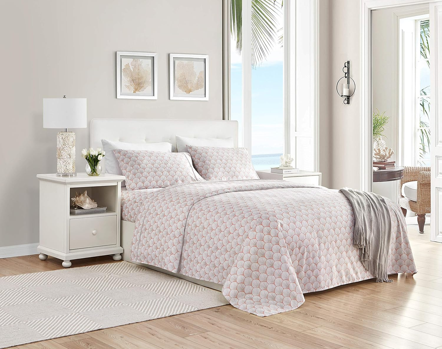 Elegant Comfort Ultra-Soft Double Brushed 6-Piece Microfiber Sheet Set Beautiful Tropical Patterns, and Vibrant Solid Colors, Luxury, All-Season Bed Sheet Set - Flamingo, Queen