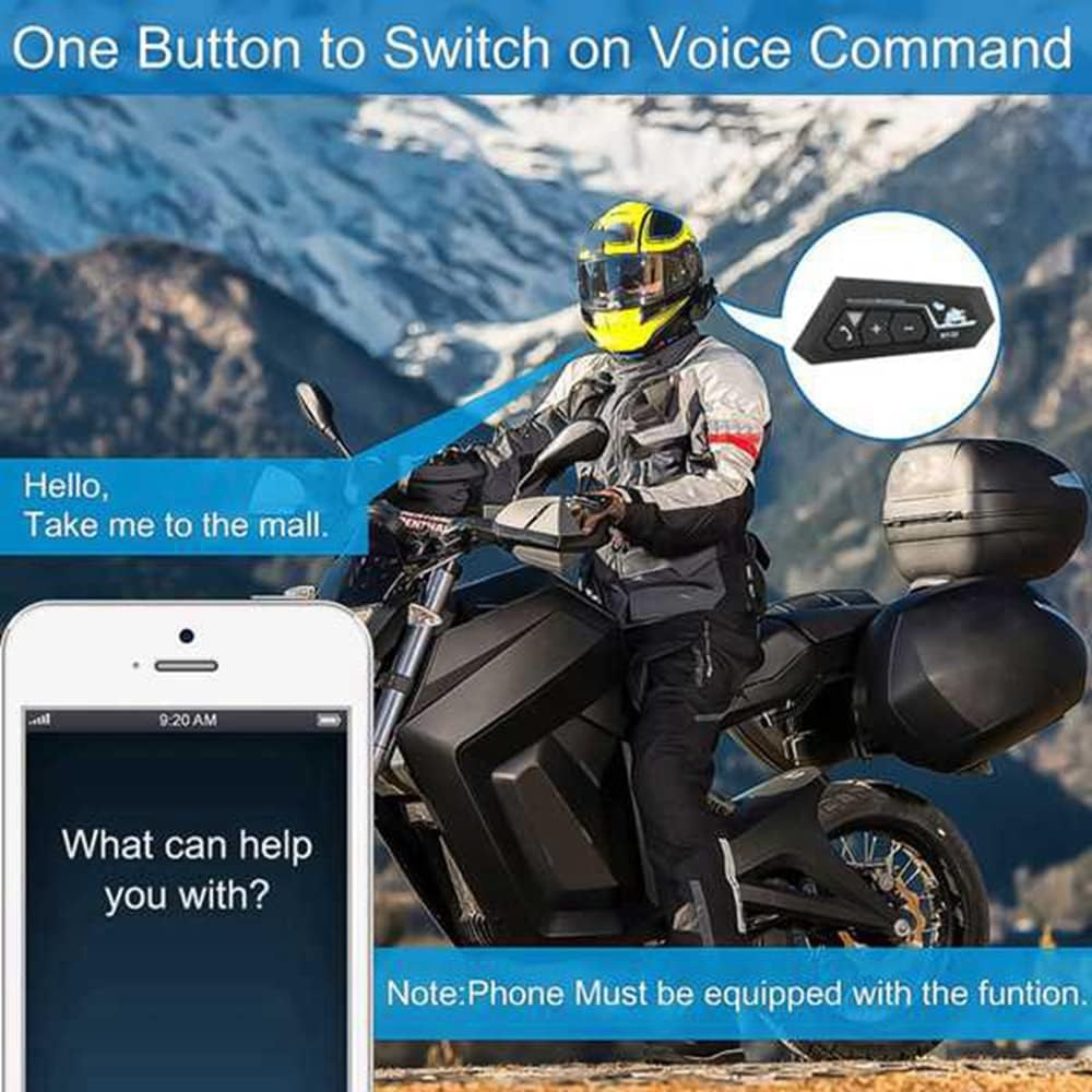 2 Set Motorcycle 5.0 Bluetooth Helmet Intercom Universal Pairing Earphone Headset with CNC Noise Reduction BT22 image number 6