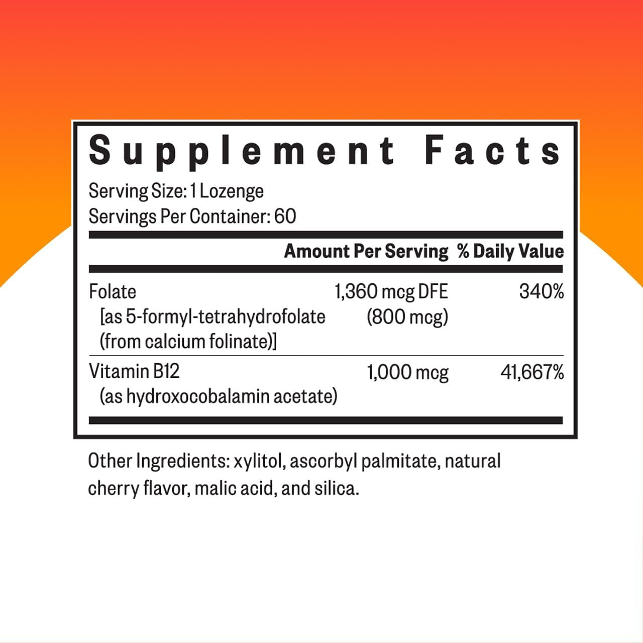 Seeking Health | Hydroxo Vitamin B12 with Folinic Acid | 60 Vegan Lozenges | 1000 Mcg Vitamin B12 and 800 Mcg DFE Folate image number 6